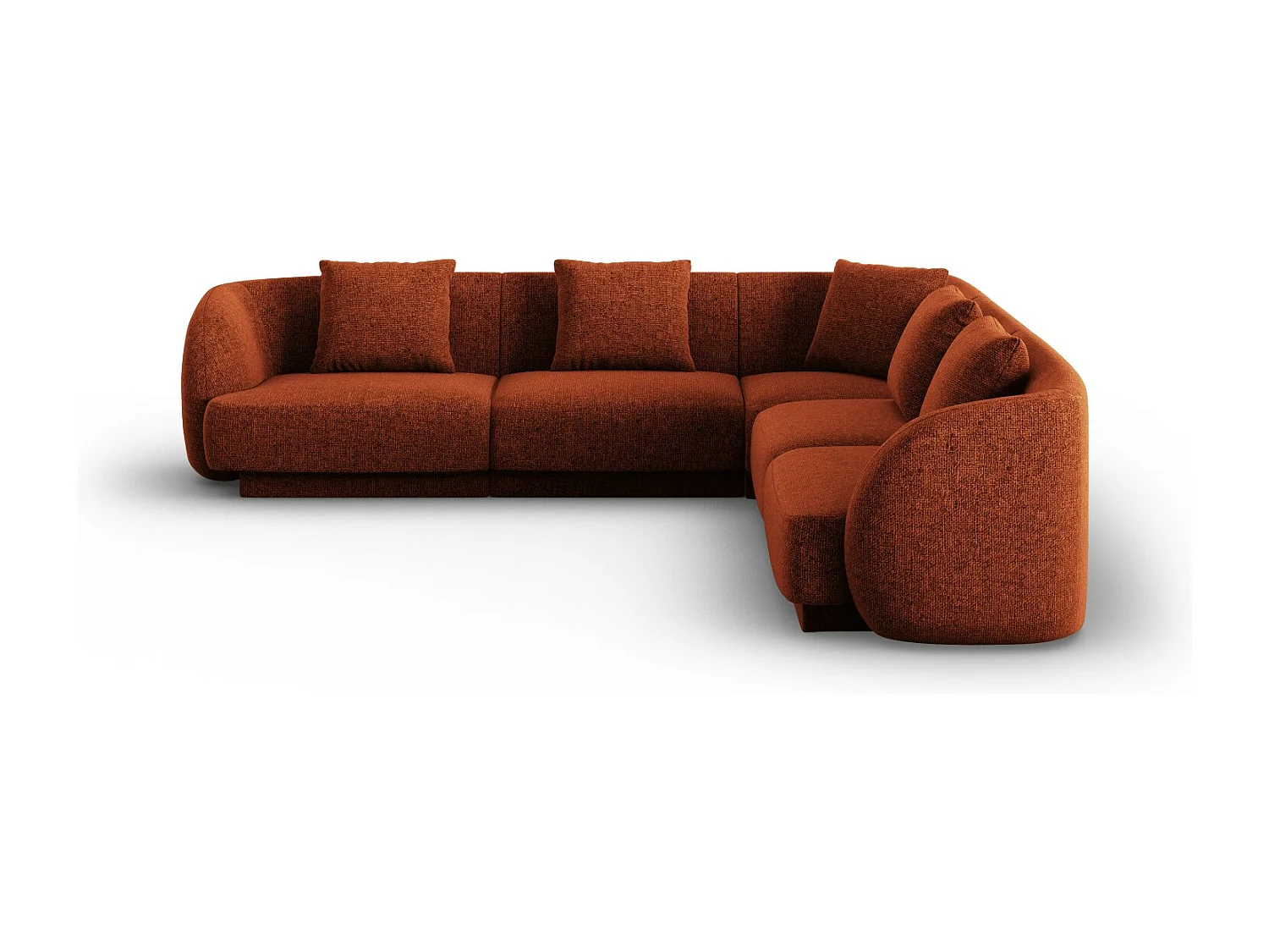 Cosmopolitan Design - 5-Sitzer wendbares Ecksofa "Tulum" aus Chenille-Stoff terrakotta - 255x255x70cm