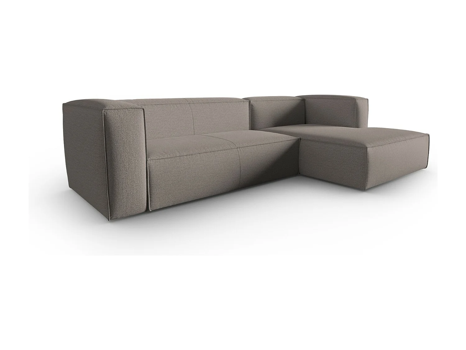 Cosmopolitan Design - 4-Sitzer Ecksofa rechts "Mackay" aus strukturiertem Samt cappuccino - 282x166x73cm