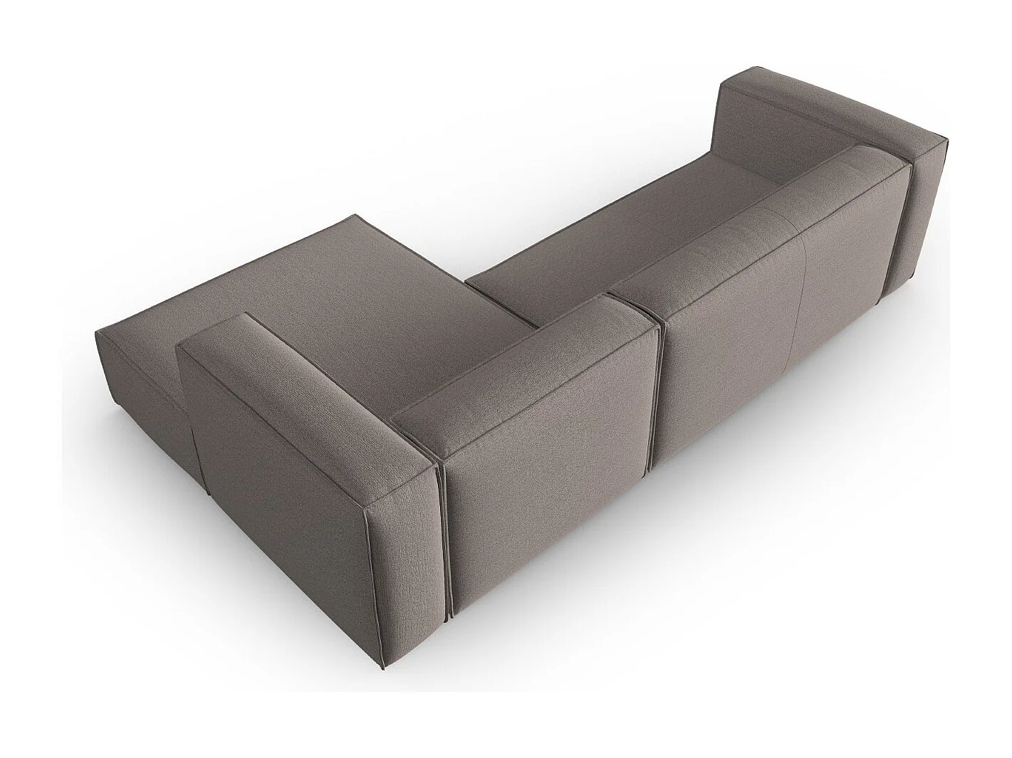 Cosmopolitan Design - 4-Sitzer Ecksofa rechts "Mackay" aus strukturiertem Samt cappuccino - 282x166x73cm
