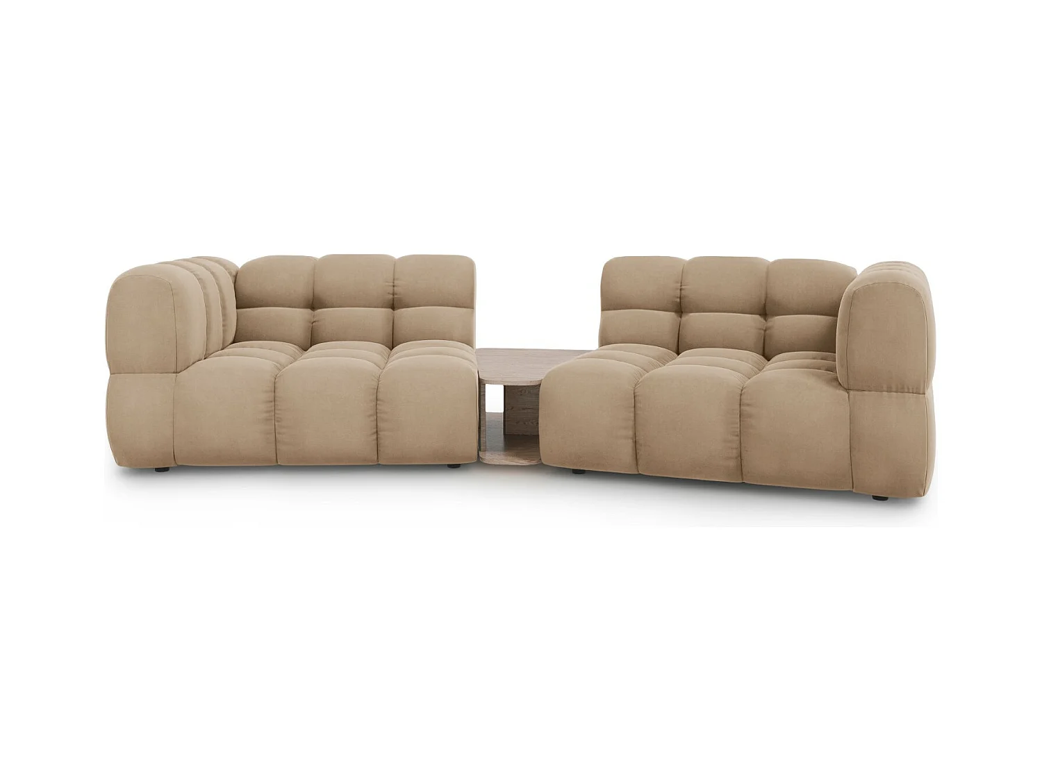 Cosmopolitan Design - Canapé modulable "Sky" 2 places en velours le sable - 280x148x75cm