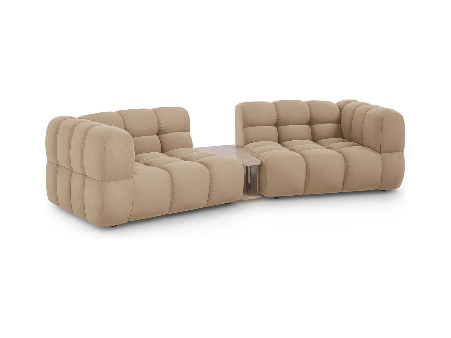 Cosmopolitan Design - Canapé modulable "Sky" 2 places en velours le sable - 280x148x75cm