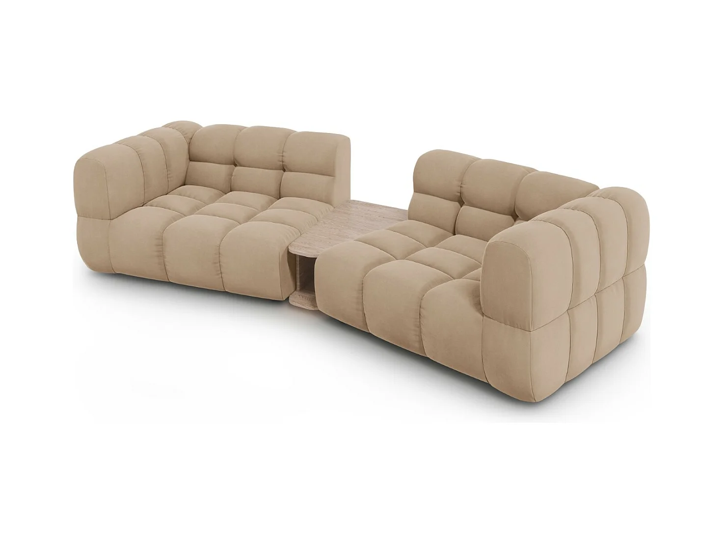 Cosmopolitan Design - Canapé modulable "Sky" 2 places en velours le sable - 280x148x75cm