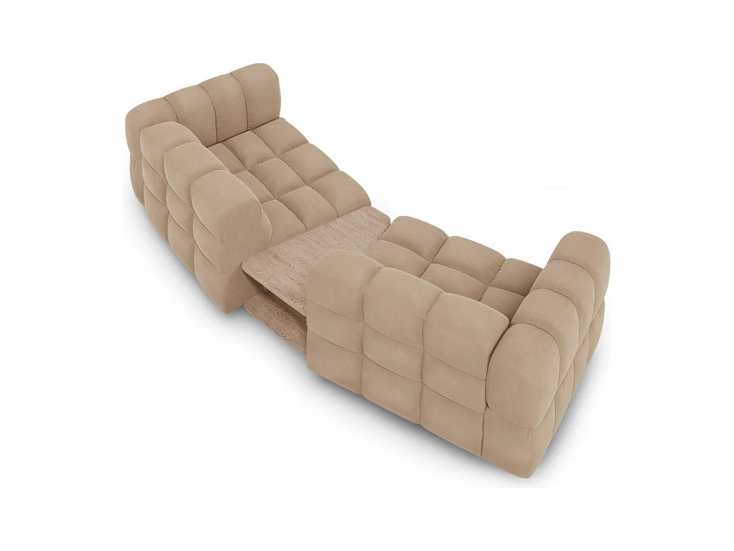 Cosmopolitan Design - Canapé modulable "Sky" 2 places en velours le sable - 280x148x75cm