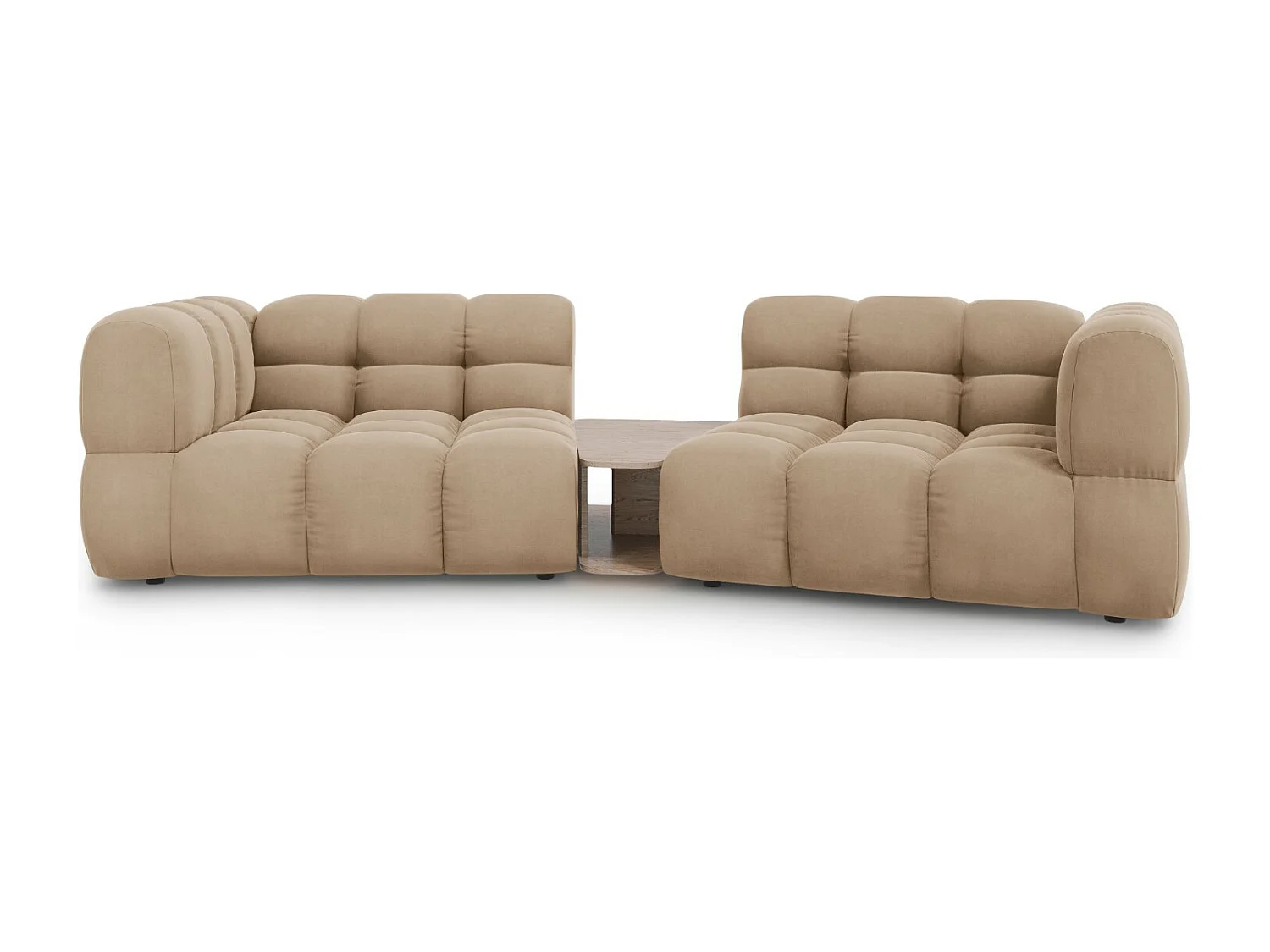 Cosmopolitan Design - Sofá modular "Sky" 2 lugares em veludo areia - 280x148x75cm