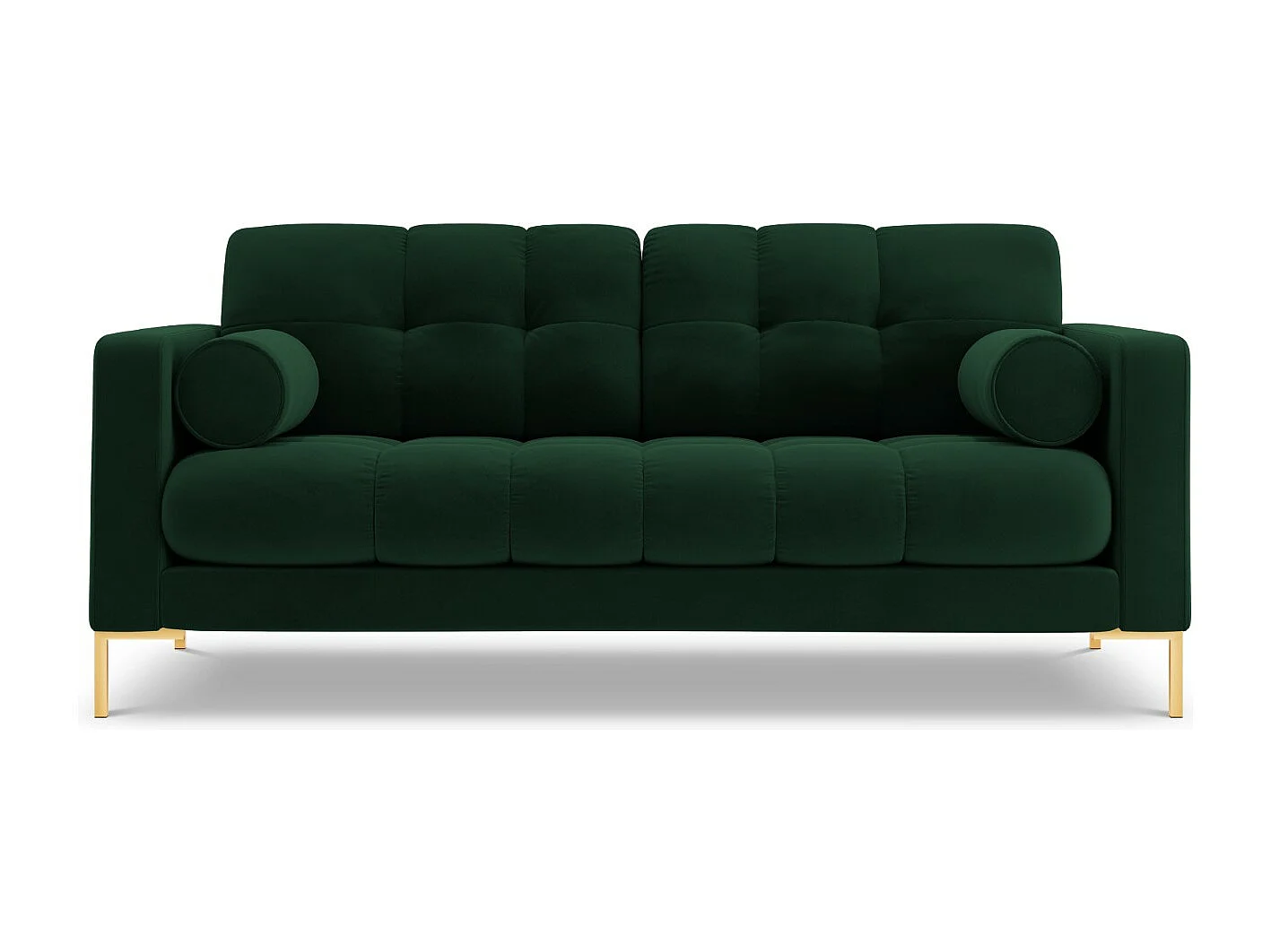 Cosmopolitan Design - 2-Sitzer Sofa "Bali" aus Samt flaschengrün - 152x92x75cm
