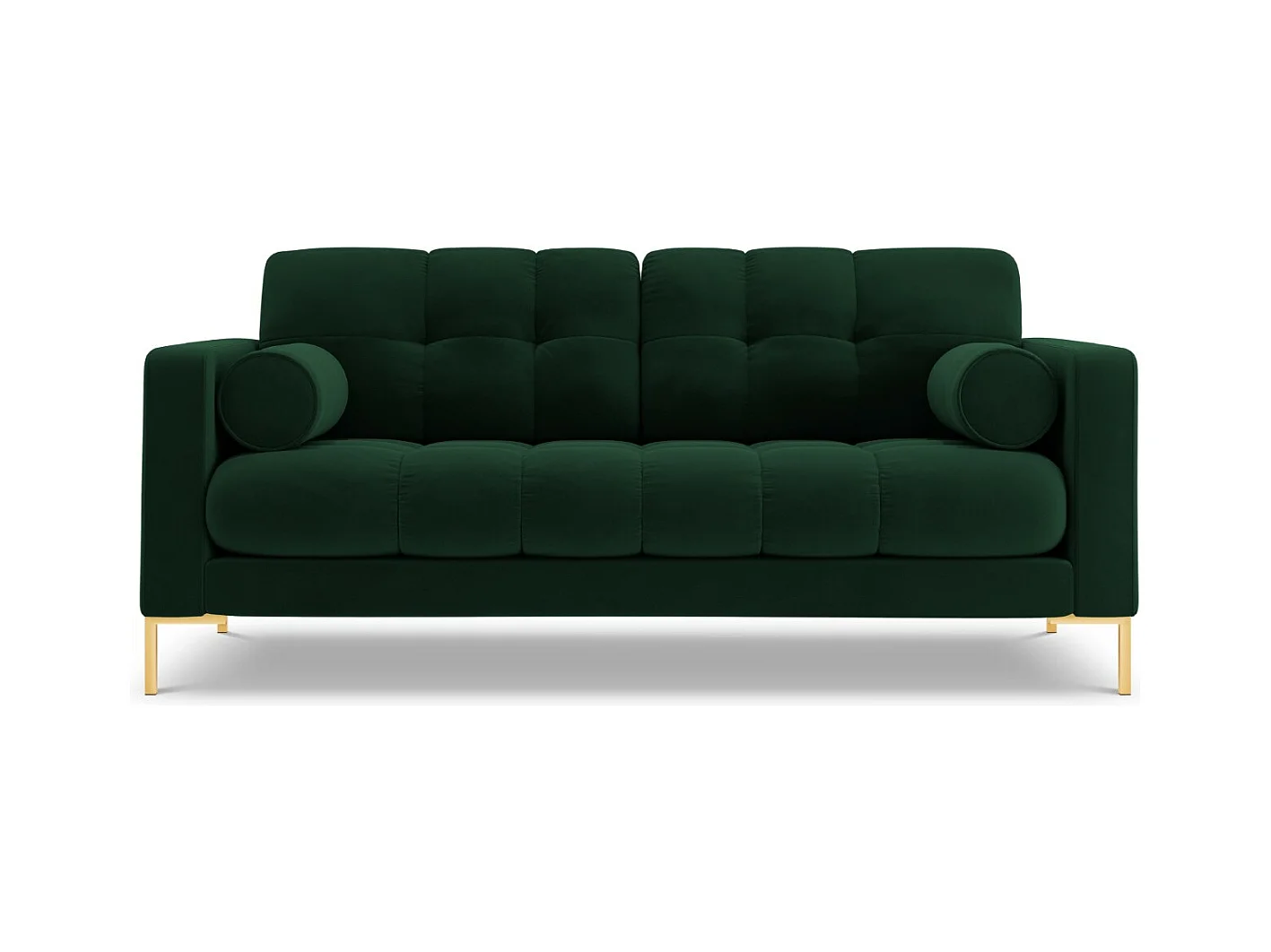 Cosmopolitan Design - Canapé "Bali" 2 places en velours vert bouteille - 152x92x75cm