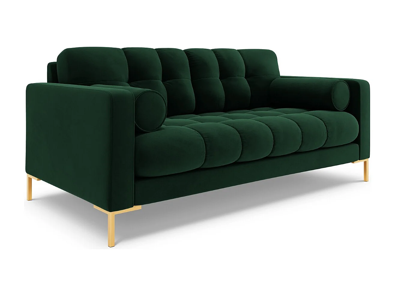 Cosmopolitan Design - Sofá "Bali" 2 lugares em veludo verde garrafa - 152x92x75cm