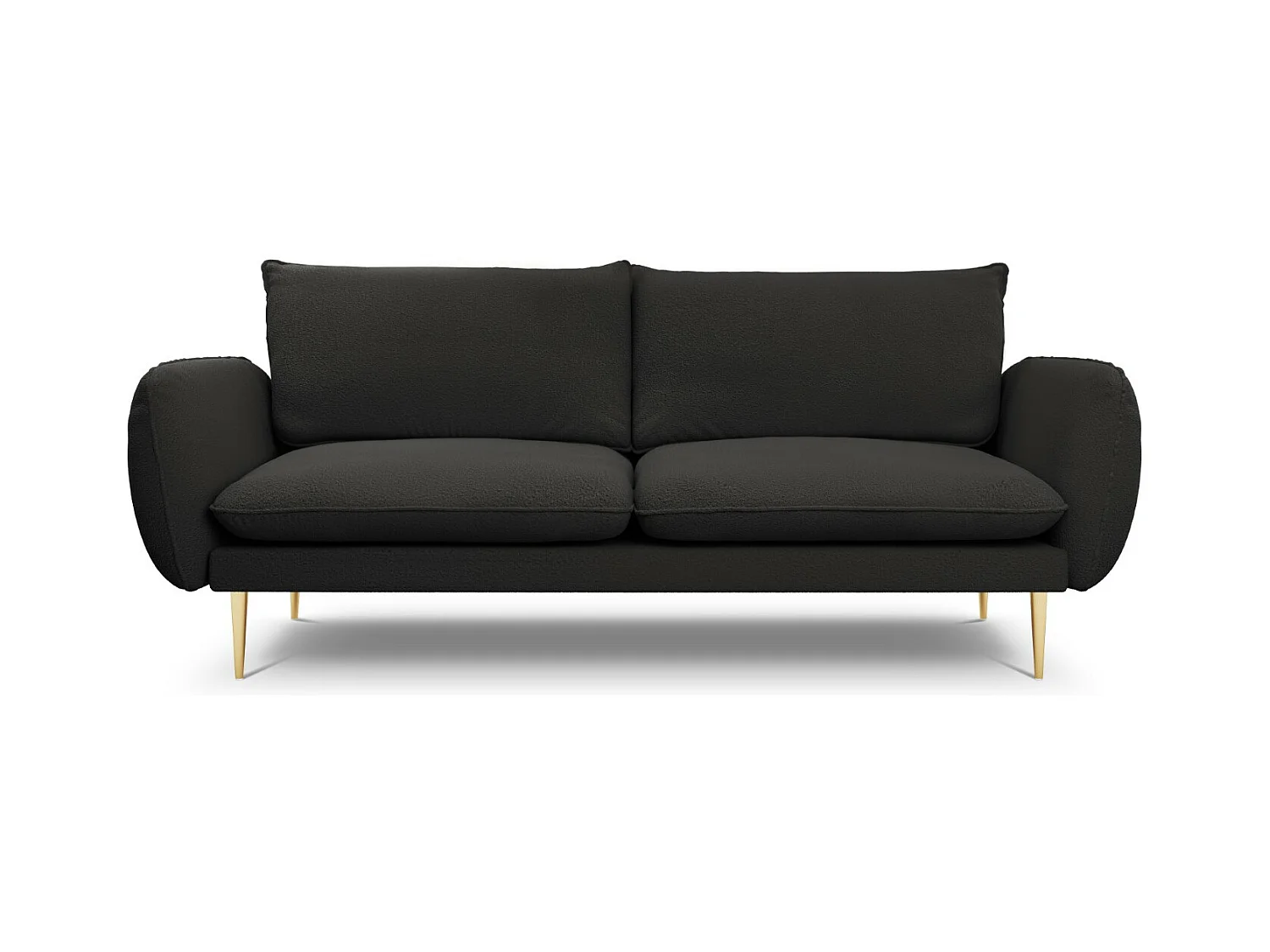 Cosmopolitan Design - Bank "Vienna" 3 zitplaatsen, Boucle, Zwart - 200x92x95cm