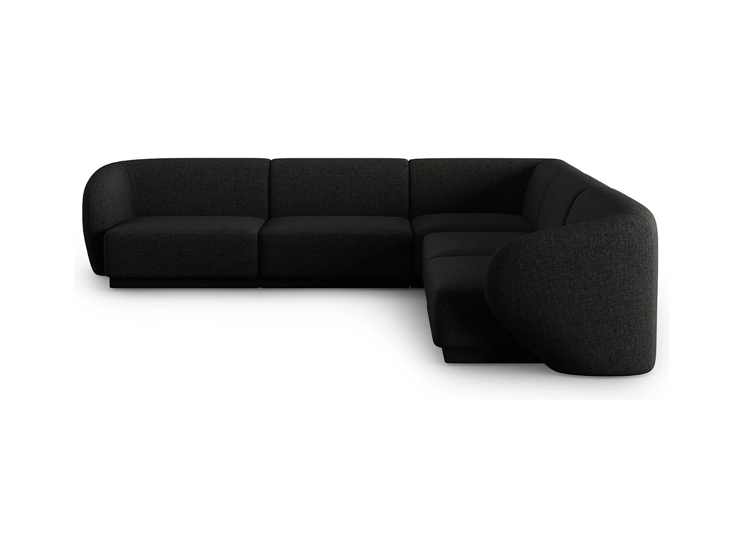 CXL by Christian Lacroix - Canapé d'angle modulable symétrique "Lionel" 6 places en chenille mélange noir - 265x265x74cm