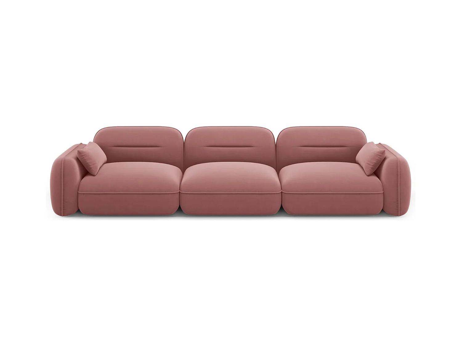 Cosmopolitan Design - Canapé modulable "Sydney" 4 places en velours saumon - 320x90x70cm