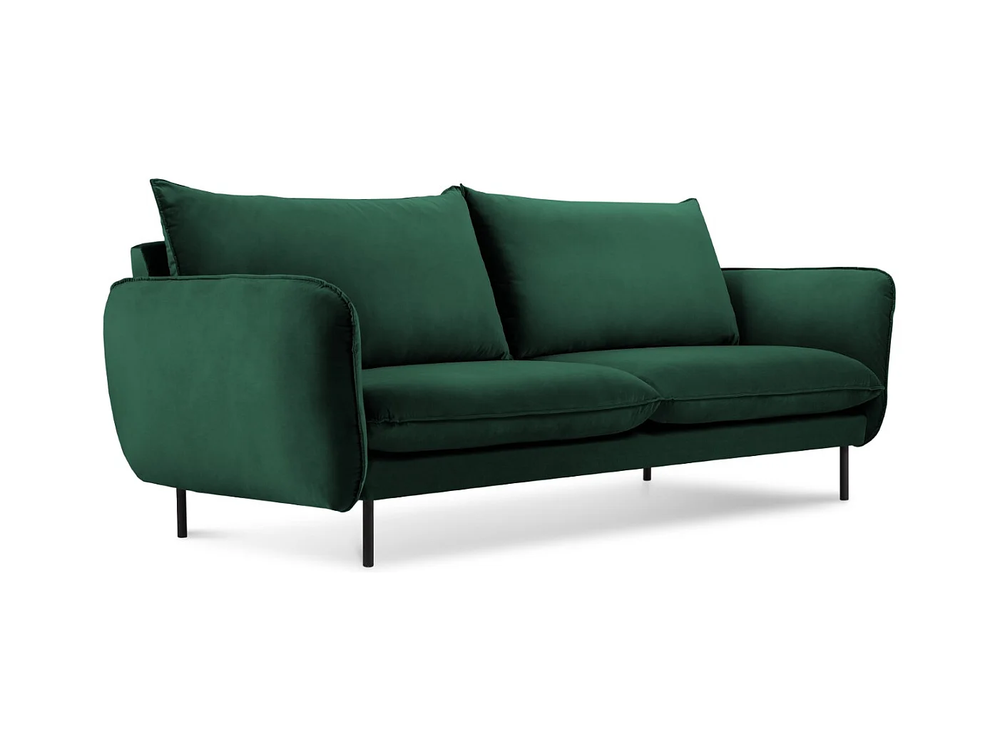 Cosmopolitan Design - Canapé "Vienna" 2 places en velours vert bouteille - 160x92x95cm