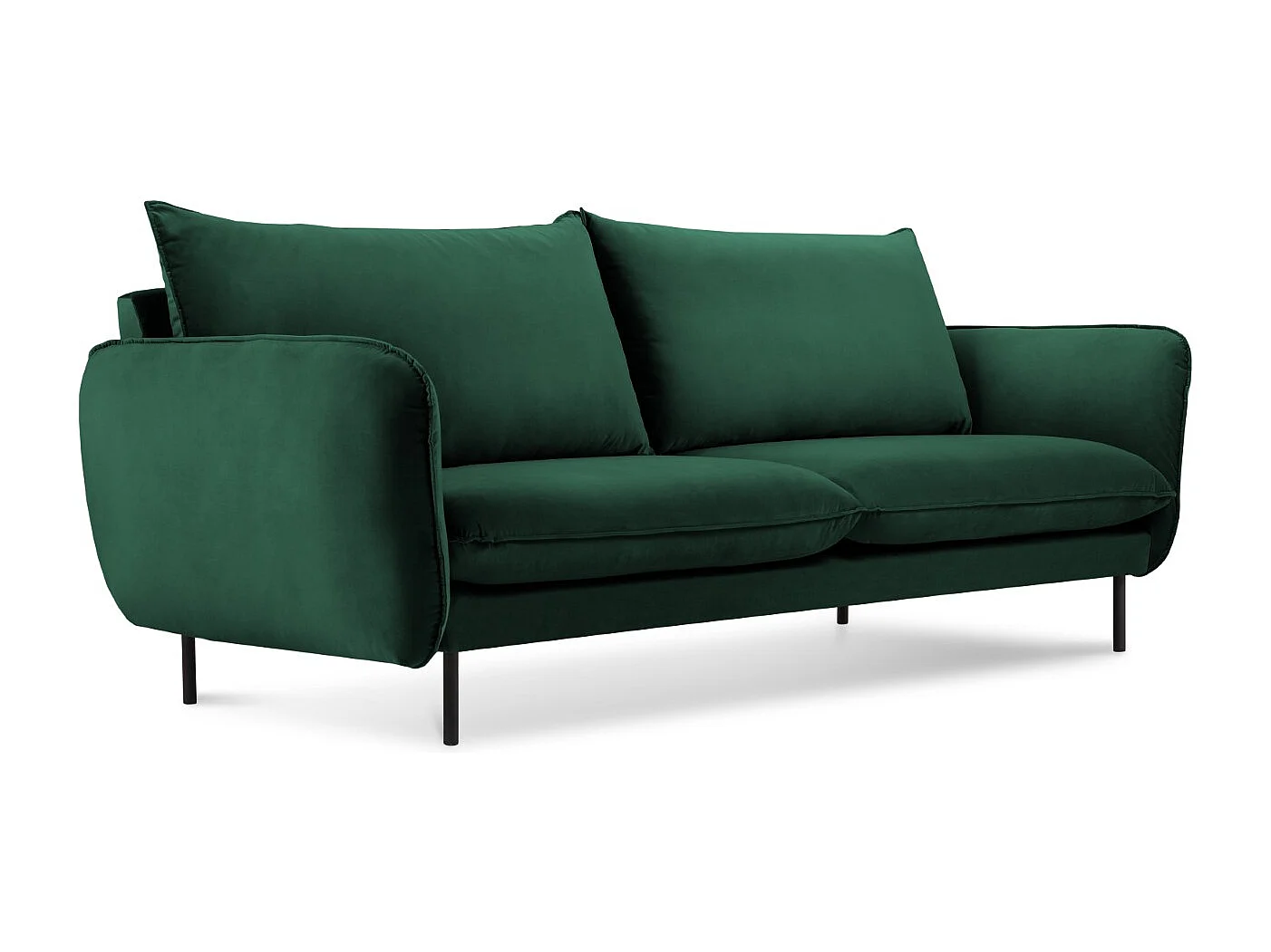 Cosmopolitan Design - Canapé "Vienna" 2 places en velours vert bouteille - 160x92x95cm