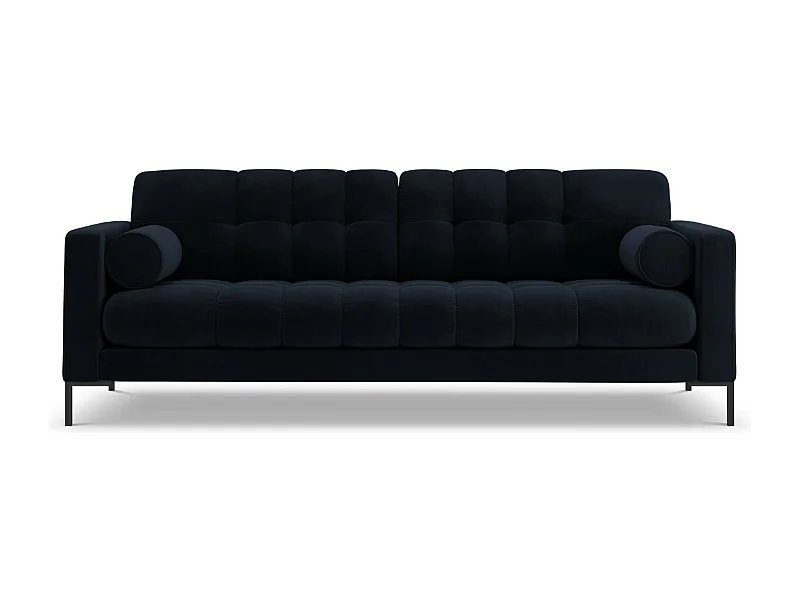 Cosmopolitan Design - Canapé "Bali" 4 places en velours bleu foncé - 217x92x75cm