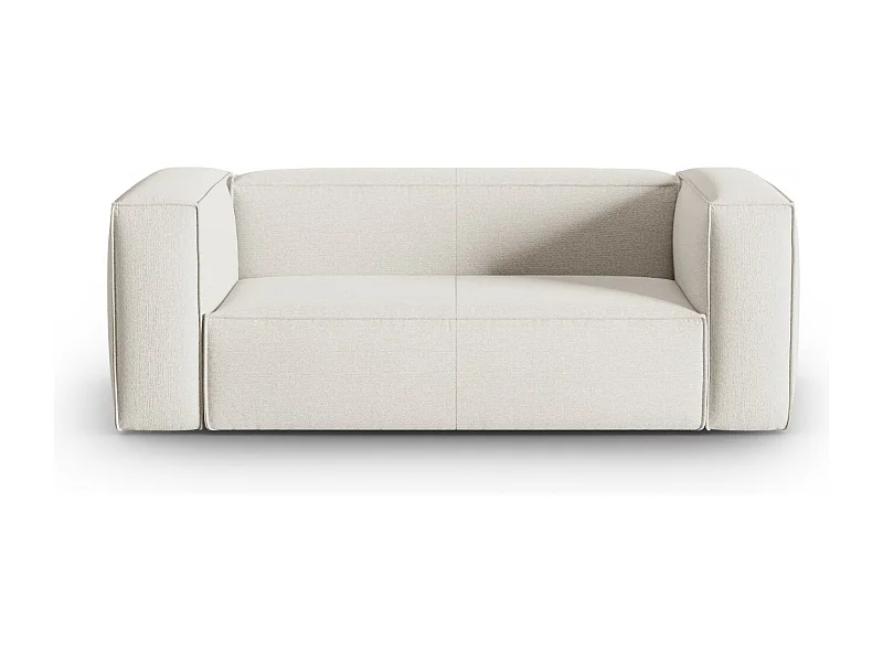 Cosmopolitan Design - 2-Sitzer Sofa "Mackay" aus strukturiertem Samt elfenbein - 150x94x73cm