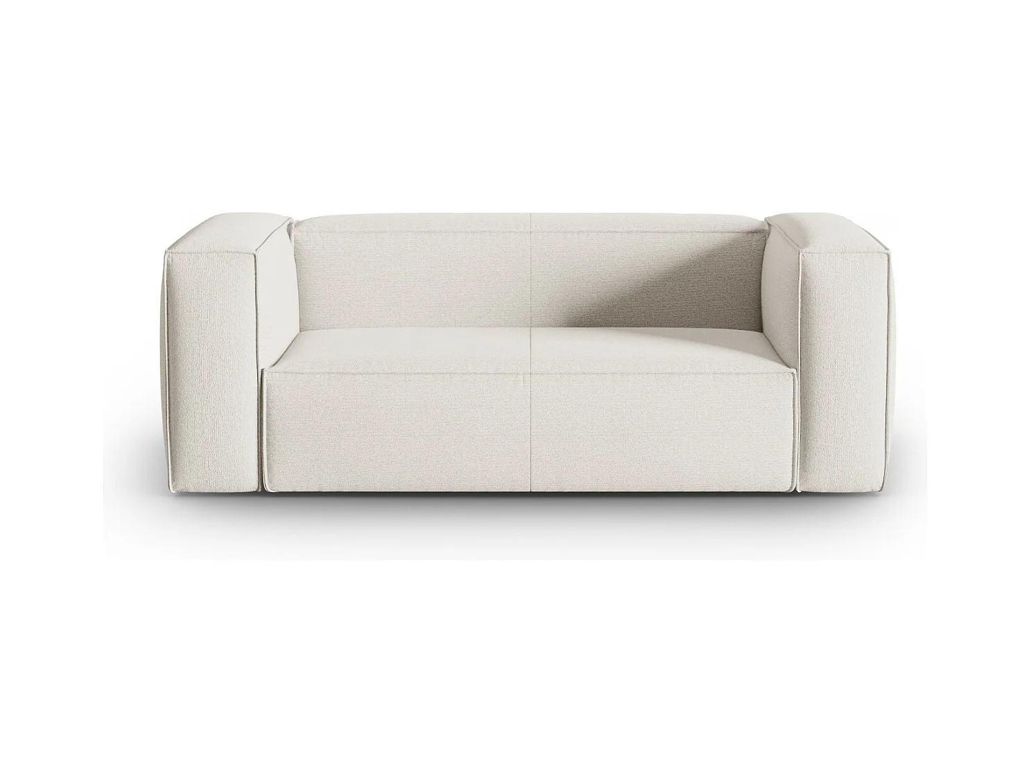 Cosmopolitan Design - Canapé "Mackay" 2 places en velours structuré ivoire - 150x94x73cm