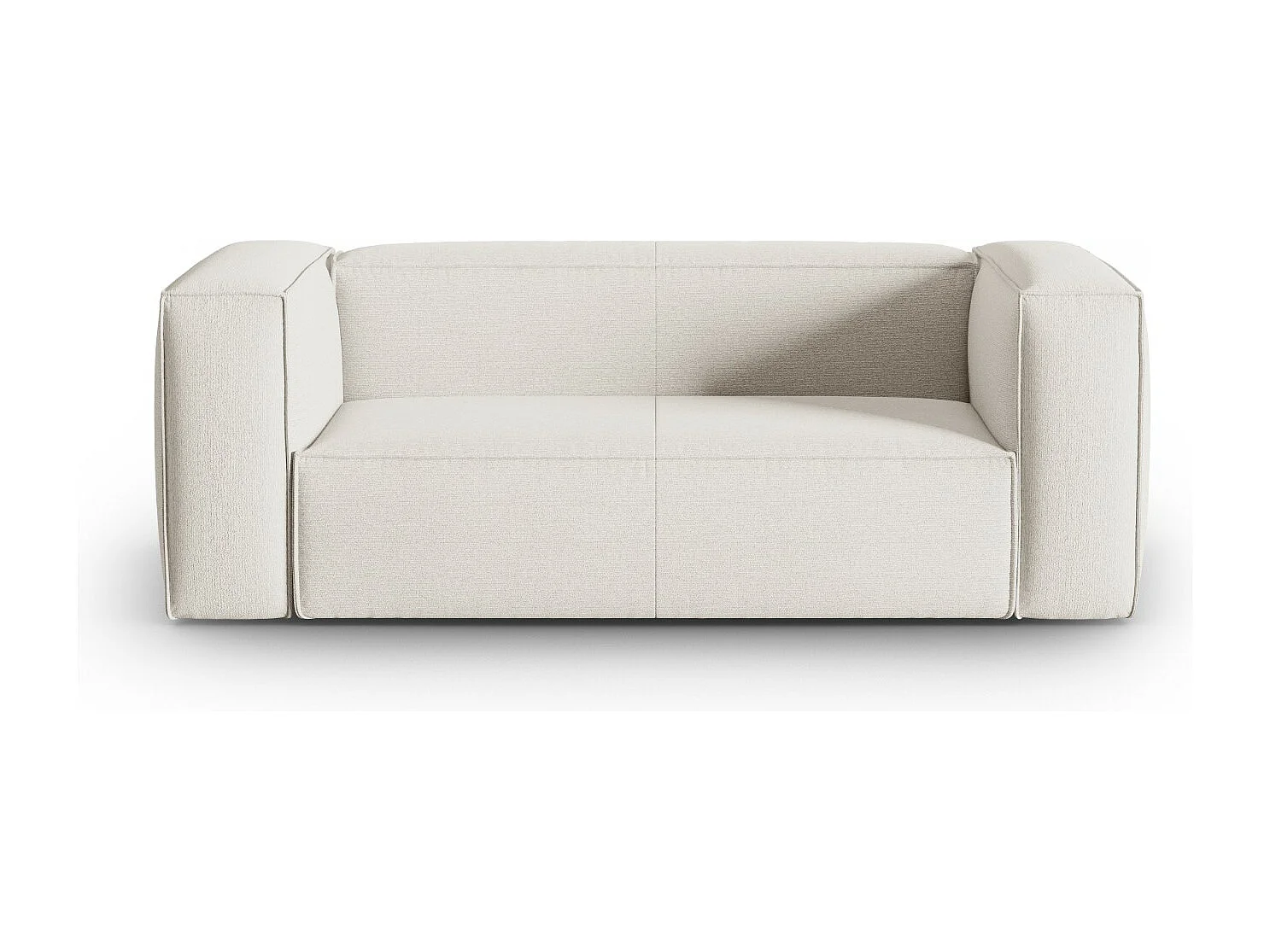 Cosmopolitan Design - Canapé "Mackay" 2 places en velours structuré ivoire - 150x94x73cm