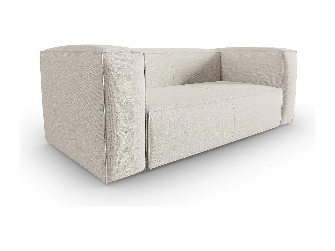 Cosmopolitan Design - Canapé "Mackay" 2 places en velours structuré ivoire - 150x94x73cm