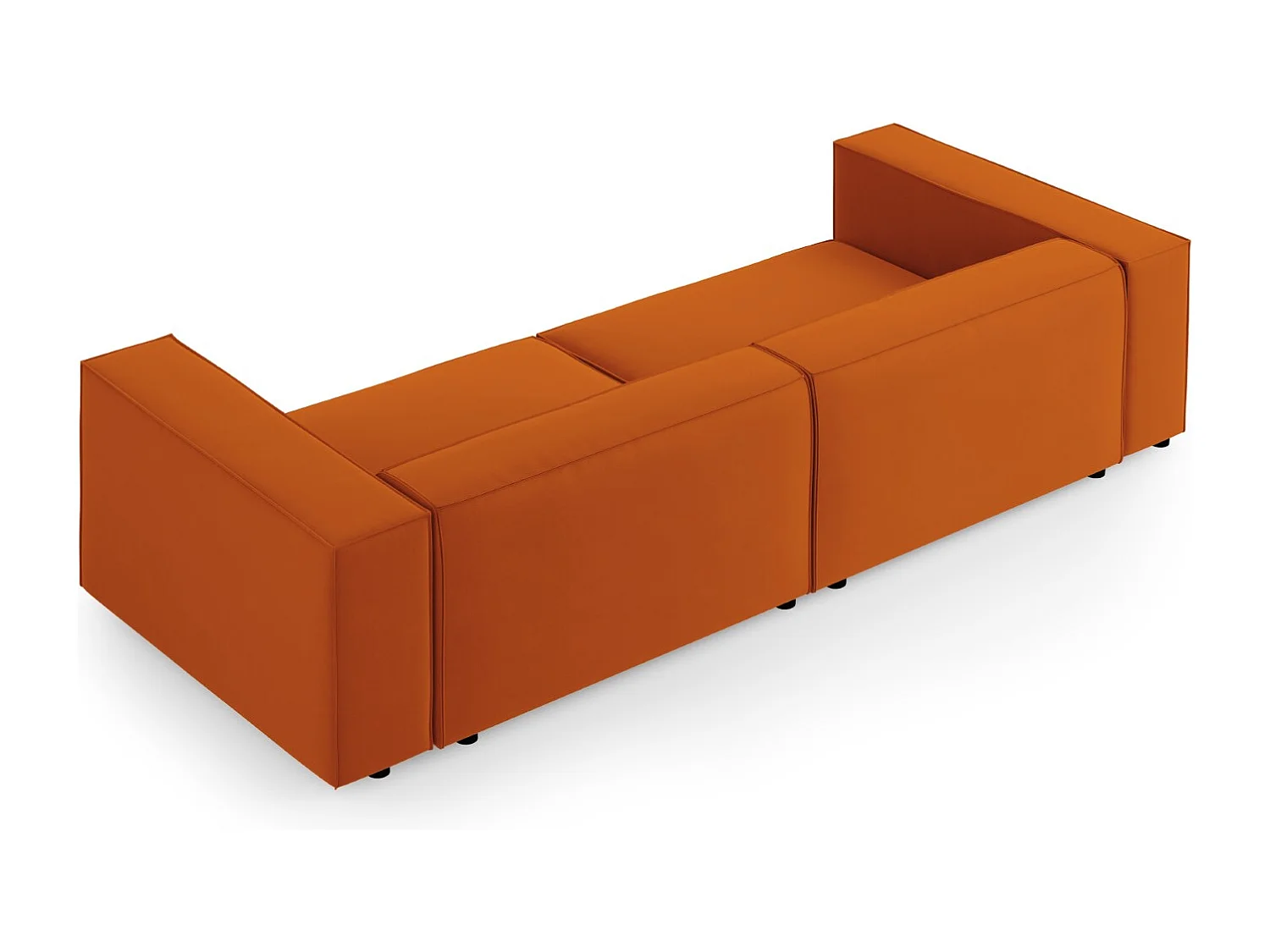 Cosmopolitan Design - Bank "Arendal" 4 zitplaatsen, Flueel, Terracotta - 244x102x70cm