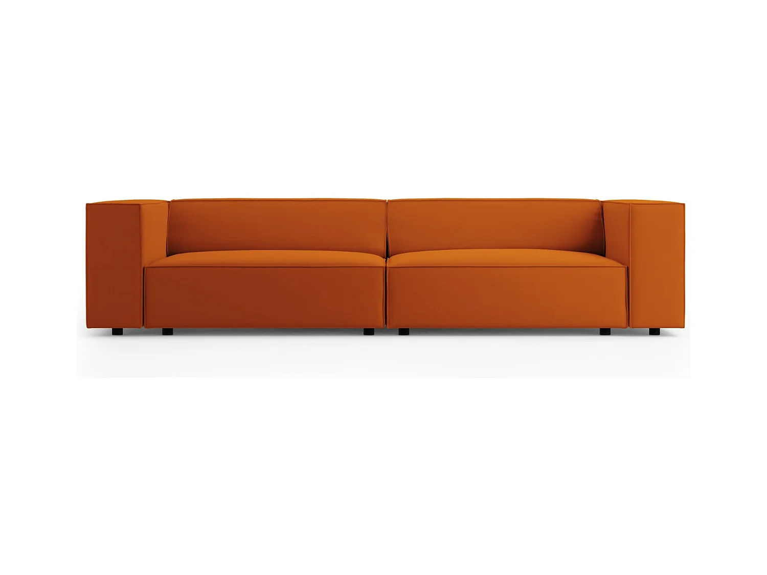 Cosmopolitan Design - Canapé "Arendal" 4 places en velours terracotta - 244x102x70cm