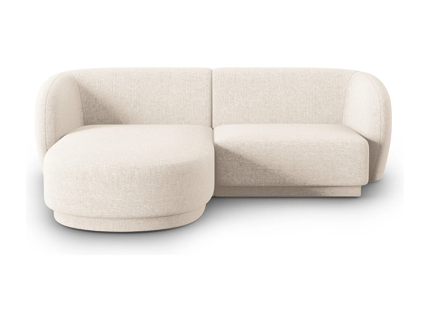 CXL by Christian Lacroix - Divano angolare modulare sinistro "Lionel" 3 posti in ciniglia miscela beige chiaro - 188x155x74cm