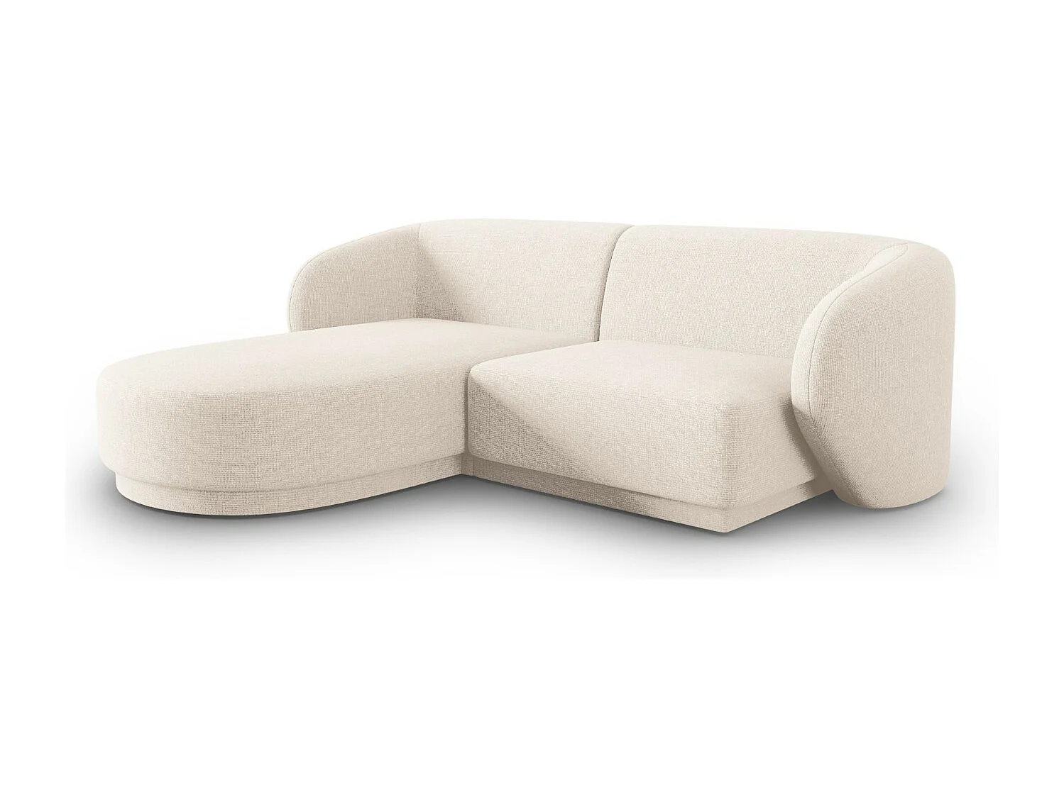 CXL by Christian Lacroix - Divano angolare modulare sinistro "Lionel" 3 posti in ciniglia miscela beige chiaro - 188x155x74cm