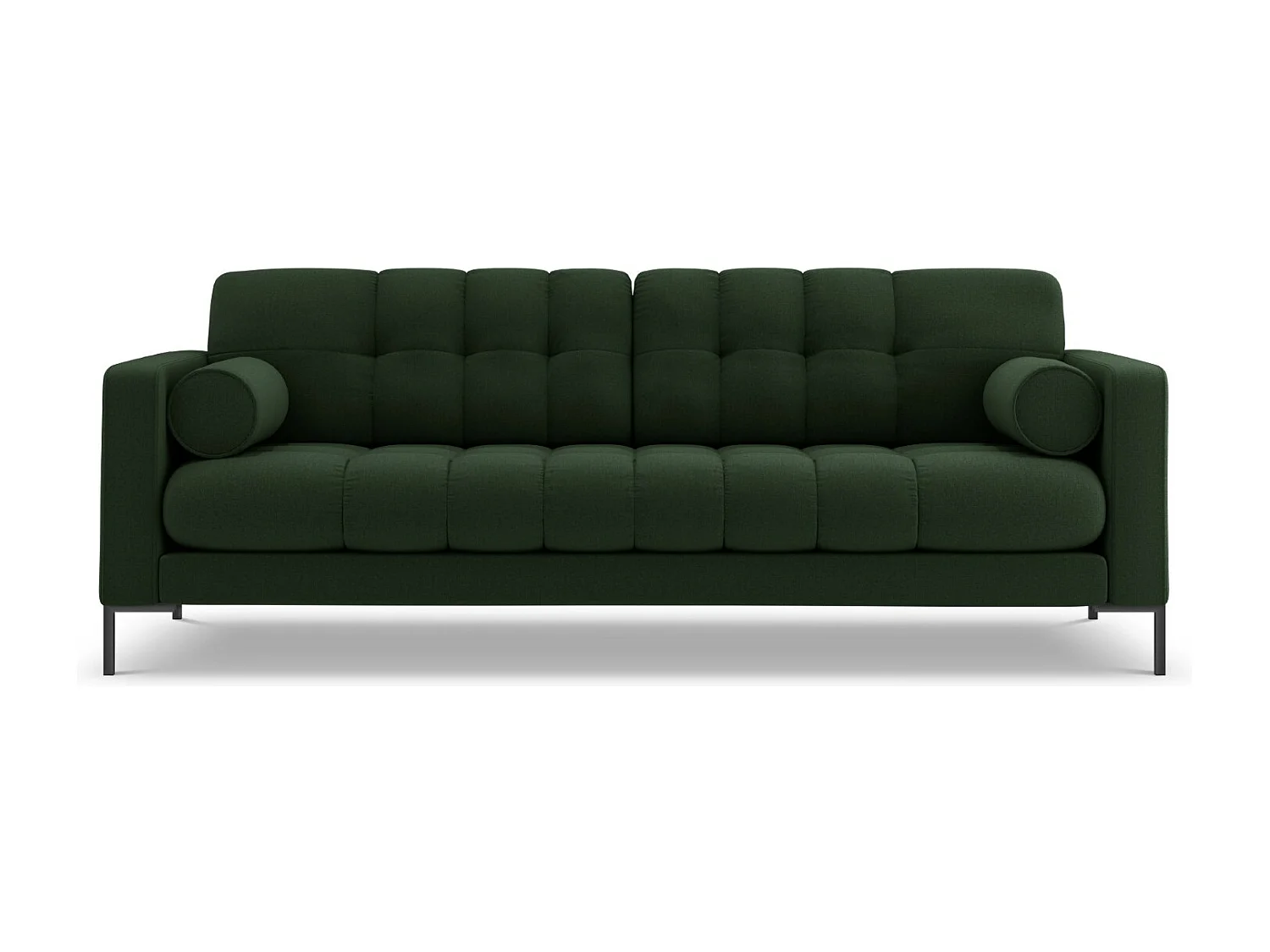 Cosmopolitan Design - Bank "Bali" 4 zitplaatsen, Structurele stof, Donkergroen - 217x92x75cm