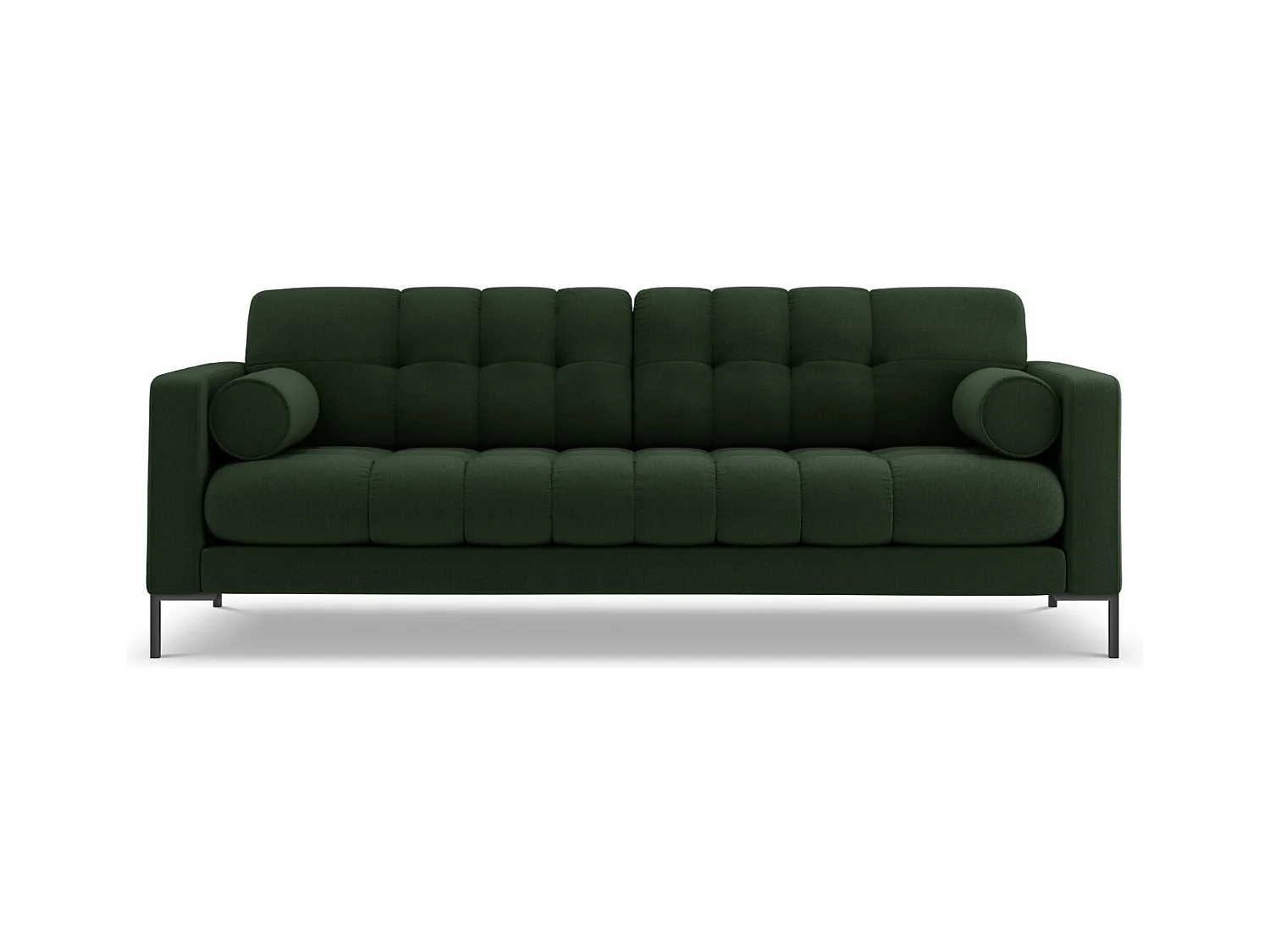 Cosmopolitan Design - Canapé "Bali" 4 places en tissu structurel vert foncé - 217x92x75cm