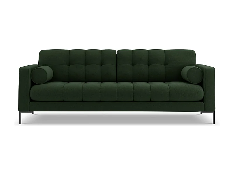 Cosmopolitan Design - Canapé "Bali" 4 places en tissu structurel vert foncé - 217x92x75cm