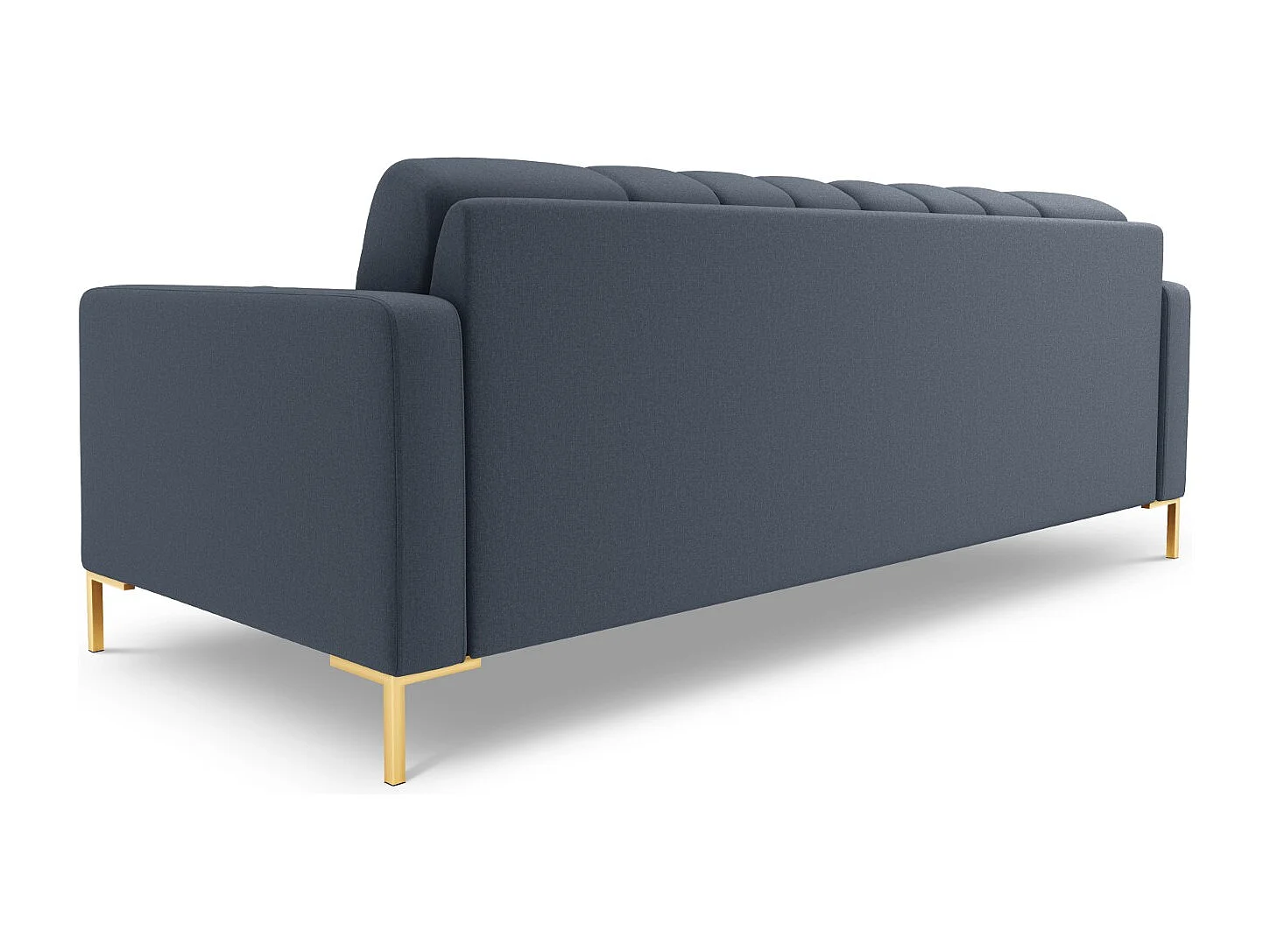 Cosmopolitan Design - 4-Sitzer Sofa "Bali" aus strukturiertem Stoff dunkelblau - 217x92x75cm