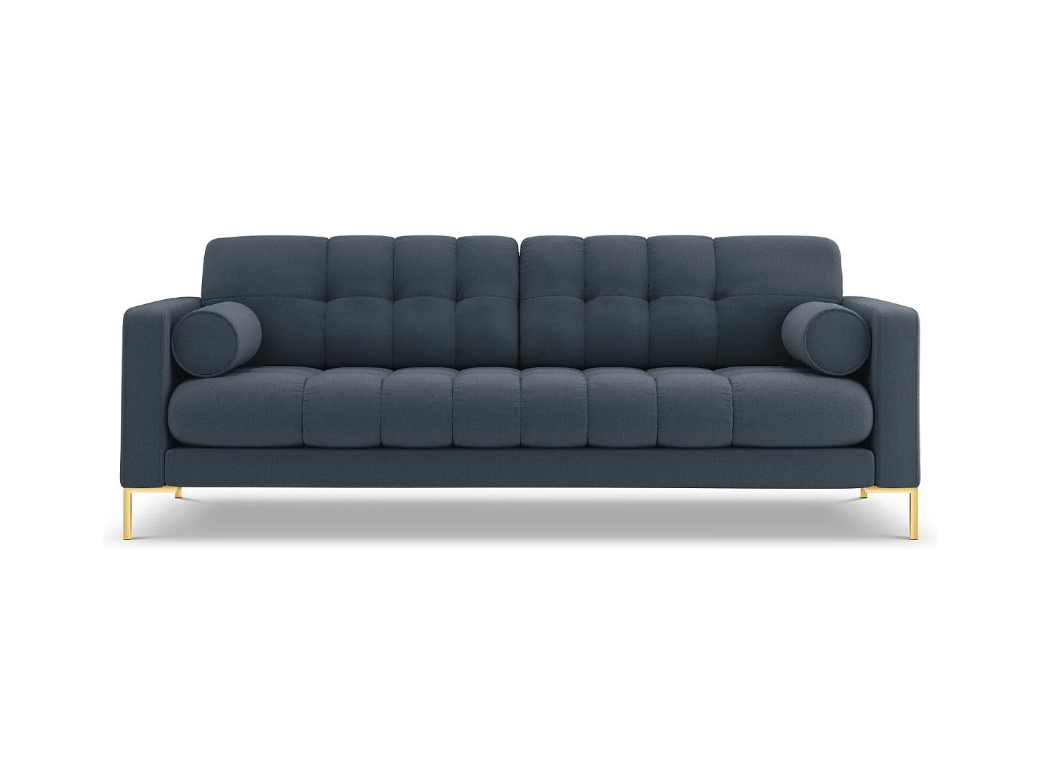 Cosmopolitan Design - Bank "Bali" 4 zitplaatsen, Structurele stof, Donkerblauw - 217x92x75cm