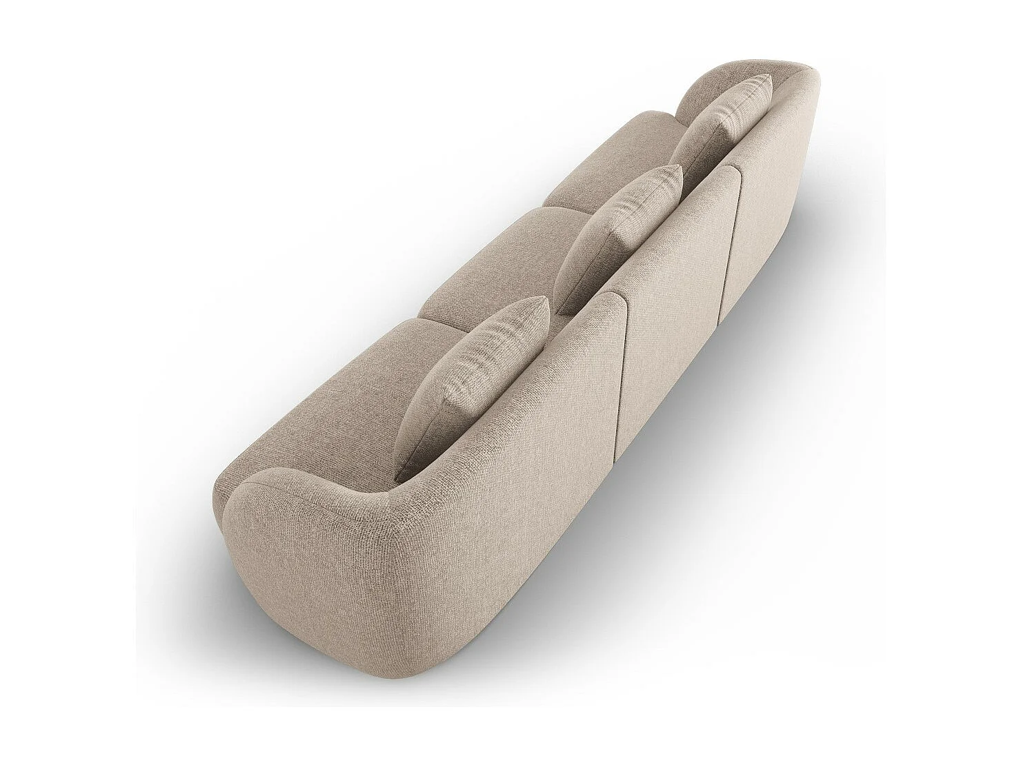 Cosmopolitan Design - Divano "Tulum" 3 posti in ciniglia beige - 255x90x70cm