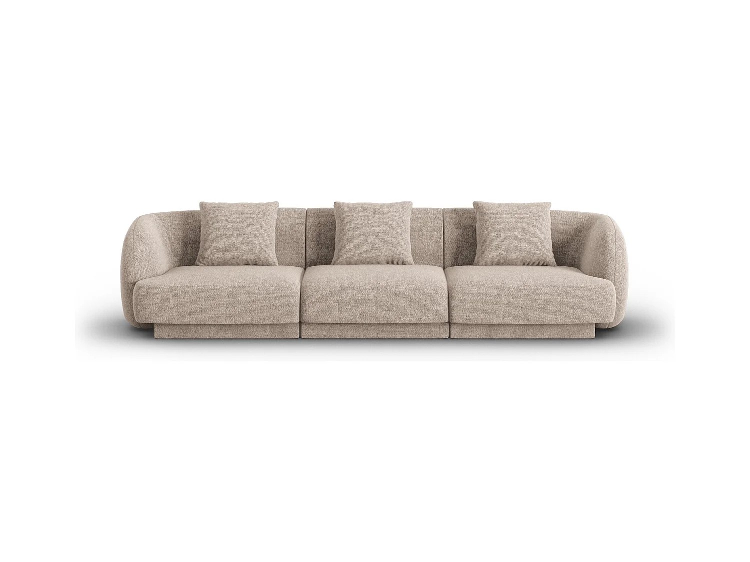 Cosmopolitan Design - Bank "Tulum" 3 zitplaatsen, Chenille, Beige - 255x90x70cm