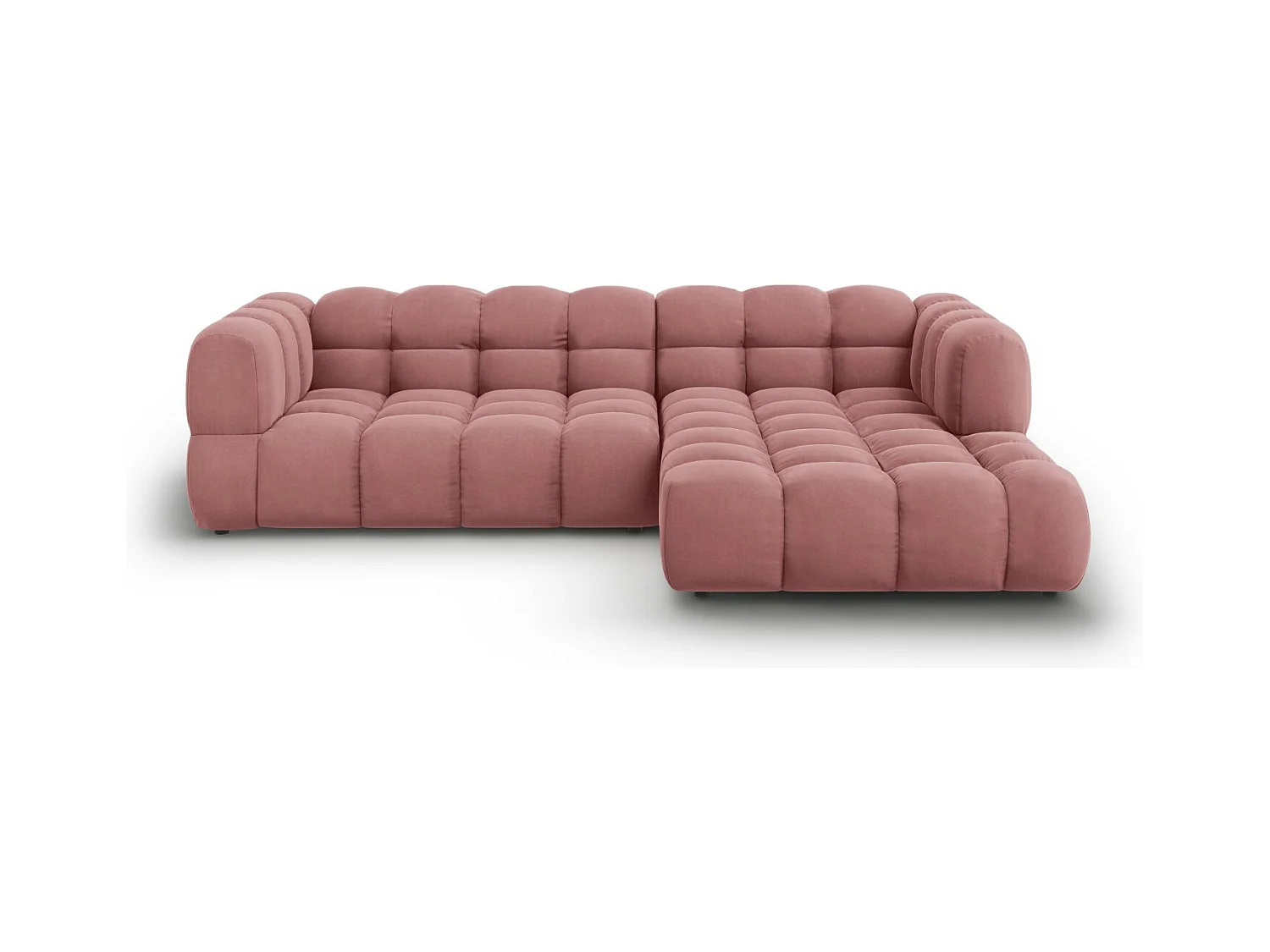 Cosmopolitan Design - Modulaire hoekbank rechts "Sky" 4 zitplaatsen, Flueel, Zalm - 272x162x75cm