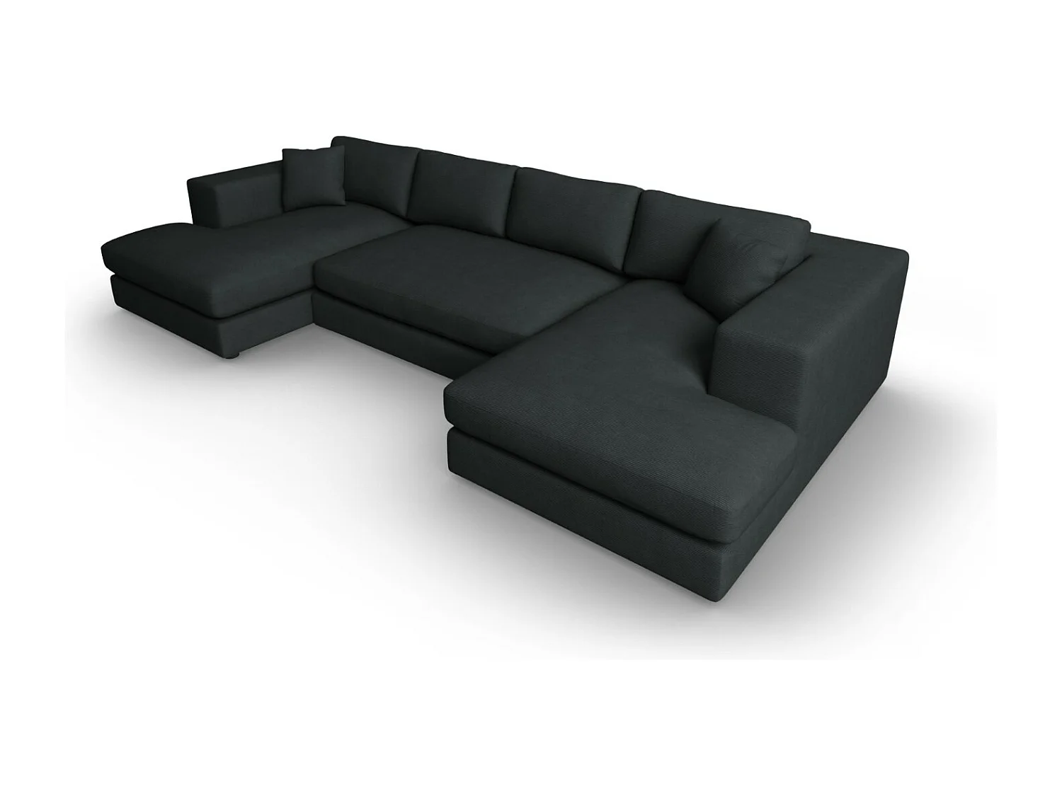 CXL by Christian Lacroix - Panoramische bank "Tendance" 5 zitplaatsen, Ribfluwelen, Zwart - 344x170x72cm