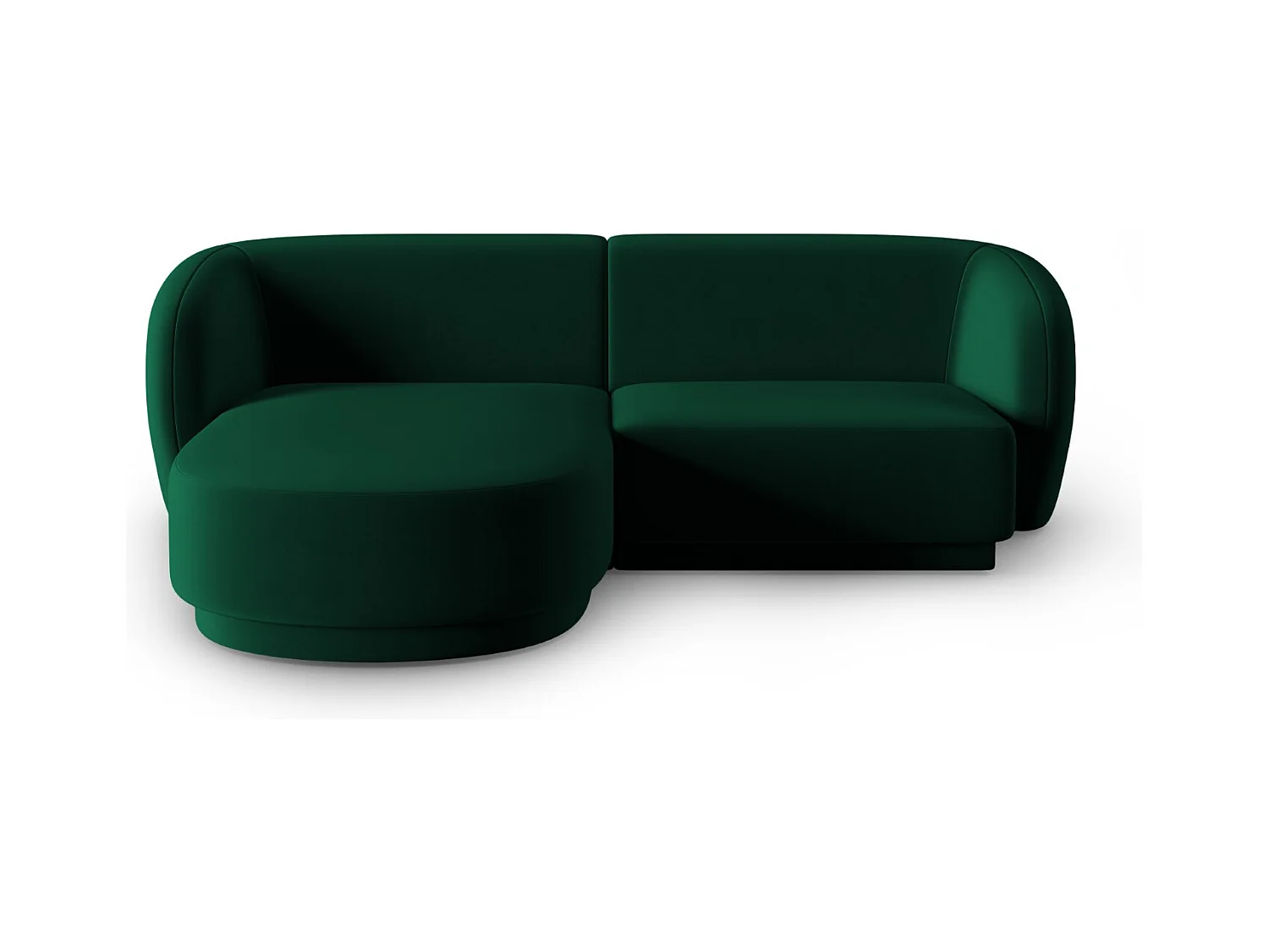 CXL by Christian Lacroix - Modulaire hoekbank links "Lionel" 3 zitplaatsen, Flueel, Flessengroen - 188x155x74cm