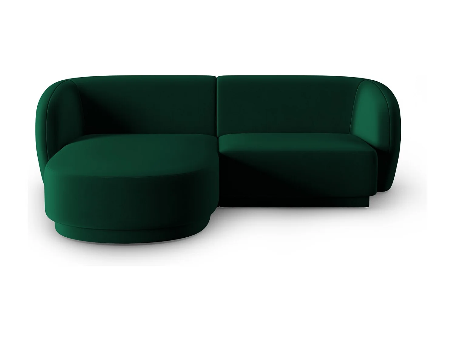 CXL by Christian Lacroix - Canapé d'angle gauche modulable "Lionel" 3 places en velours vert bouteille - 188x155x74cm