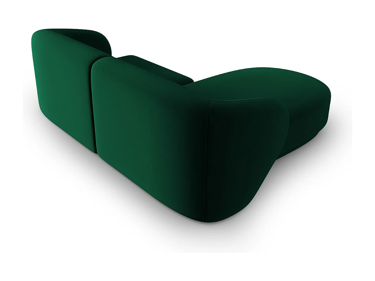 CXL by Christian Lacroix - Canapé d'angle gauche modulable "Lionel" 3 places en velours vert bouteille - 188x155x74cm