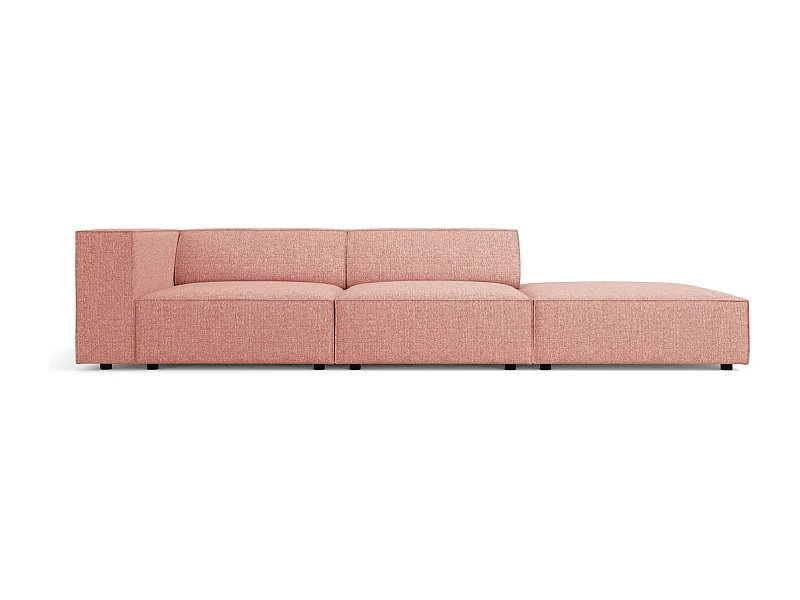 Cosmopolitan Design - Rechte bank "Arendal" 4 zitplaatsen, Chenille, Roze - 262x102x70cm