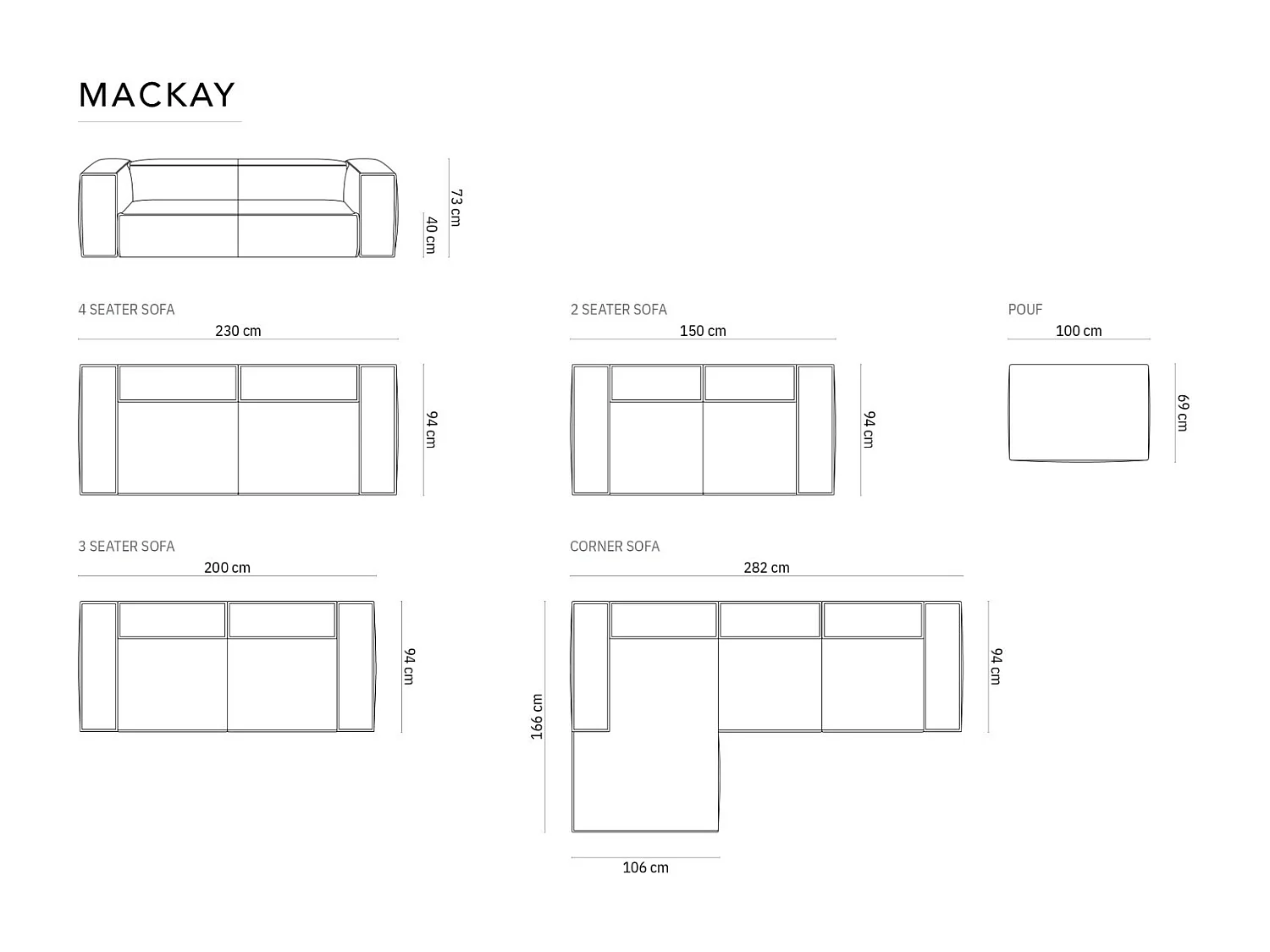 Cosmopolitan Design - 4-Sitzer Ecksofa links "Mackay" aus strukturiertem Samt cappuccino - 282x166x73cm