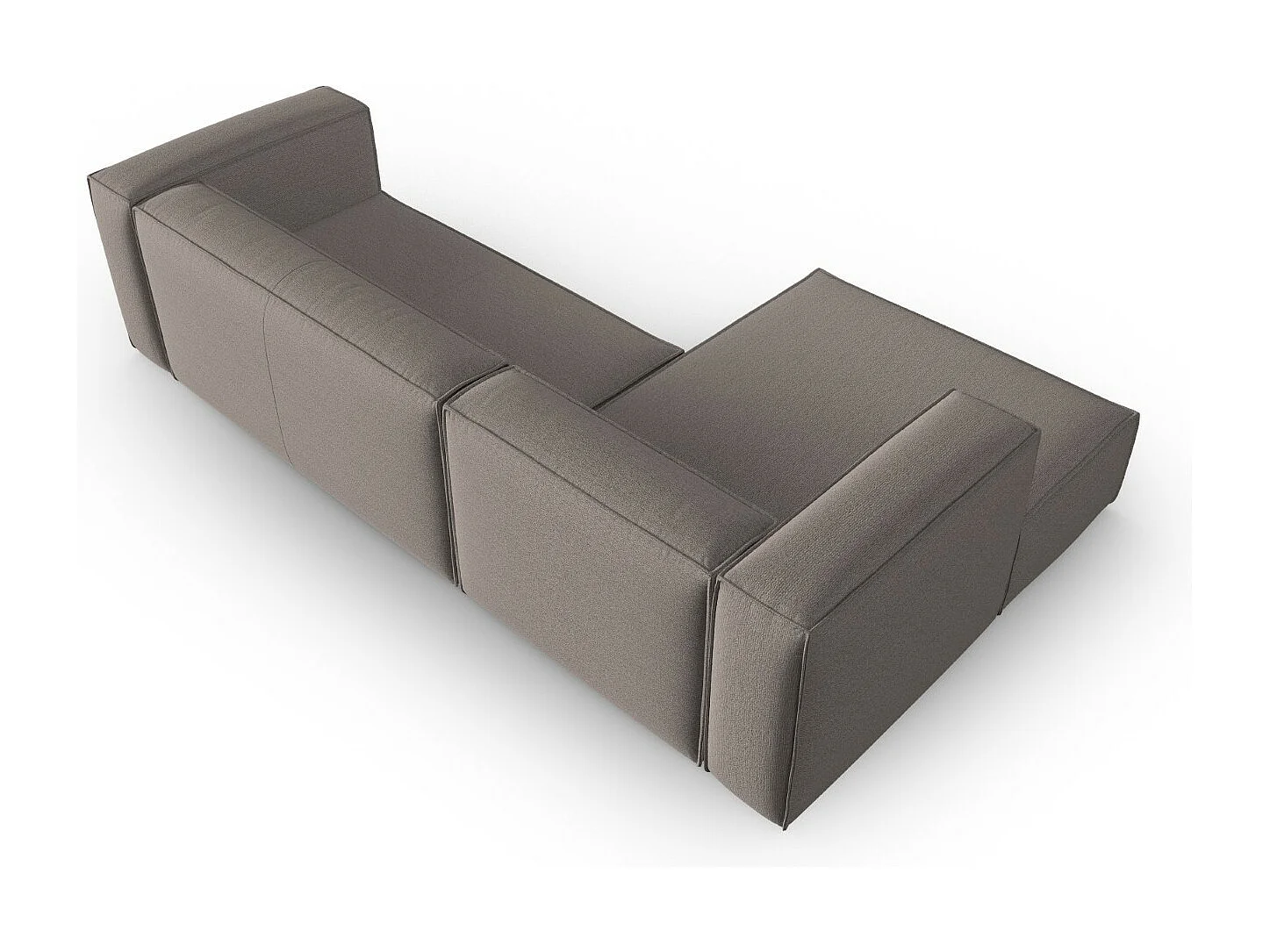 Cosmopolitan Design - Sofá esquinero izquierdo "Mackay" 4 plazas de terciopelo estructurado capuchino - 282x166x73cm