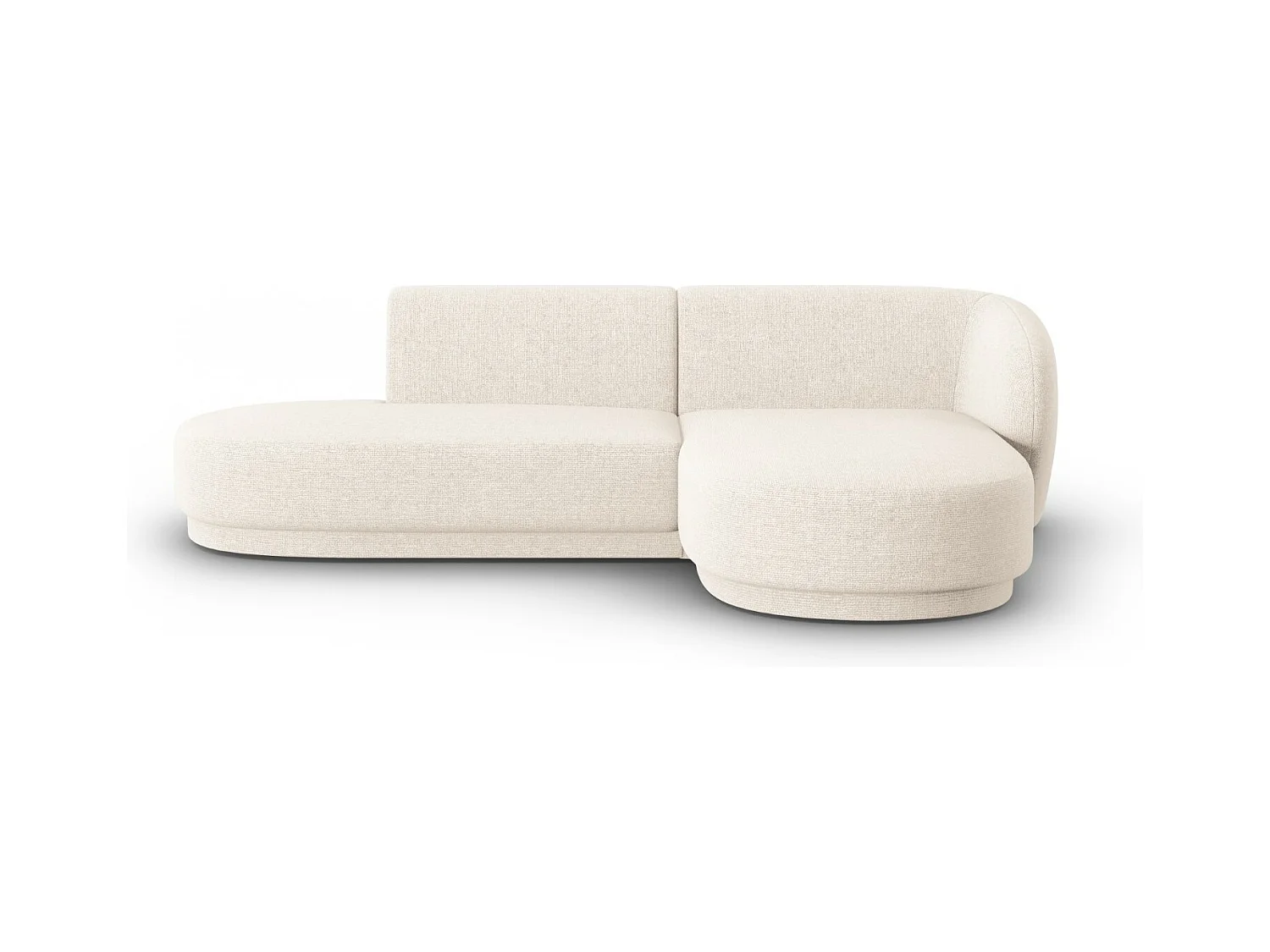 CXL by Christian Lacroix - Sofá modular de canto direito "Lionel" 4 lugares em tecido chenille bege mesclado claro - 233x155x74cm