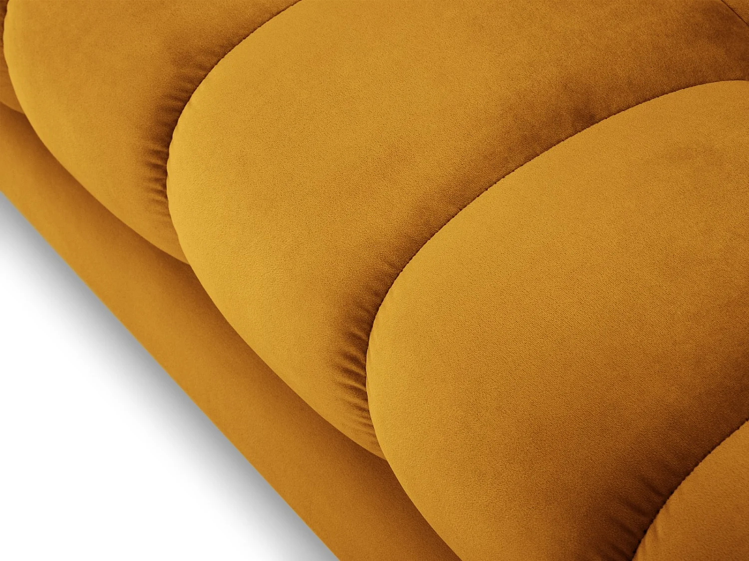 Cosmopolitan Design - Bank "Bali" 4 zitplaatsen, Flueel, GEEL - 217x92x75cm