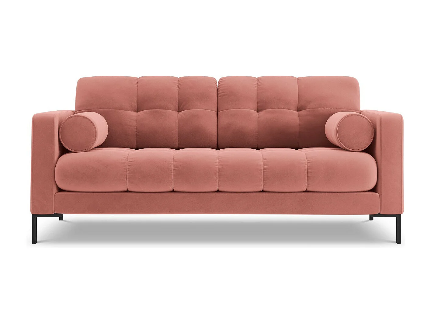 Cosmopolitan Design - 2-Sitzer Sofa "Bali" aus Samt rosa - 152x92x75cm