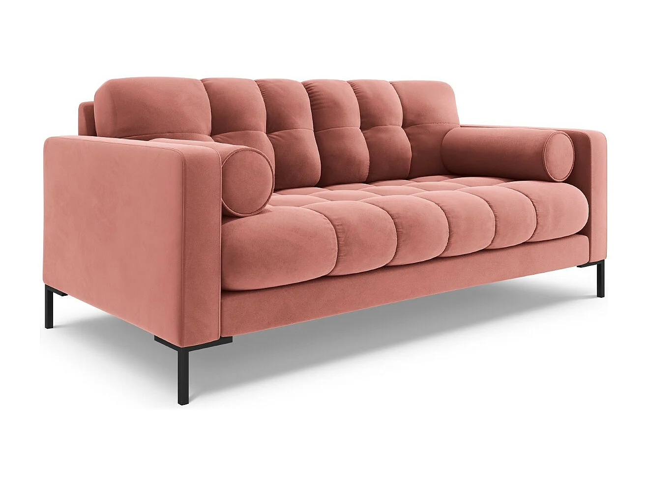Cosmopolitan Design - 2-Sitzer Sofa "Bali" aus Samt rosa - 152x92x75cm