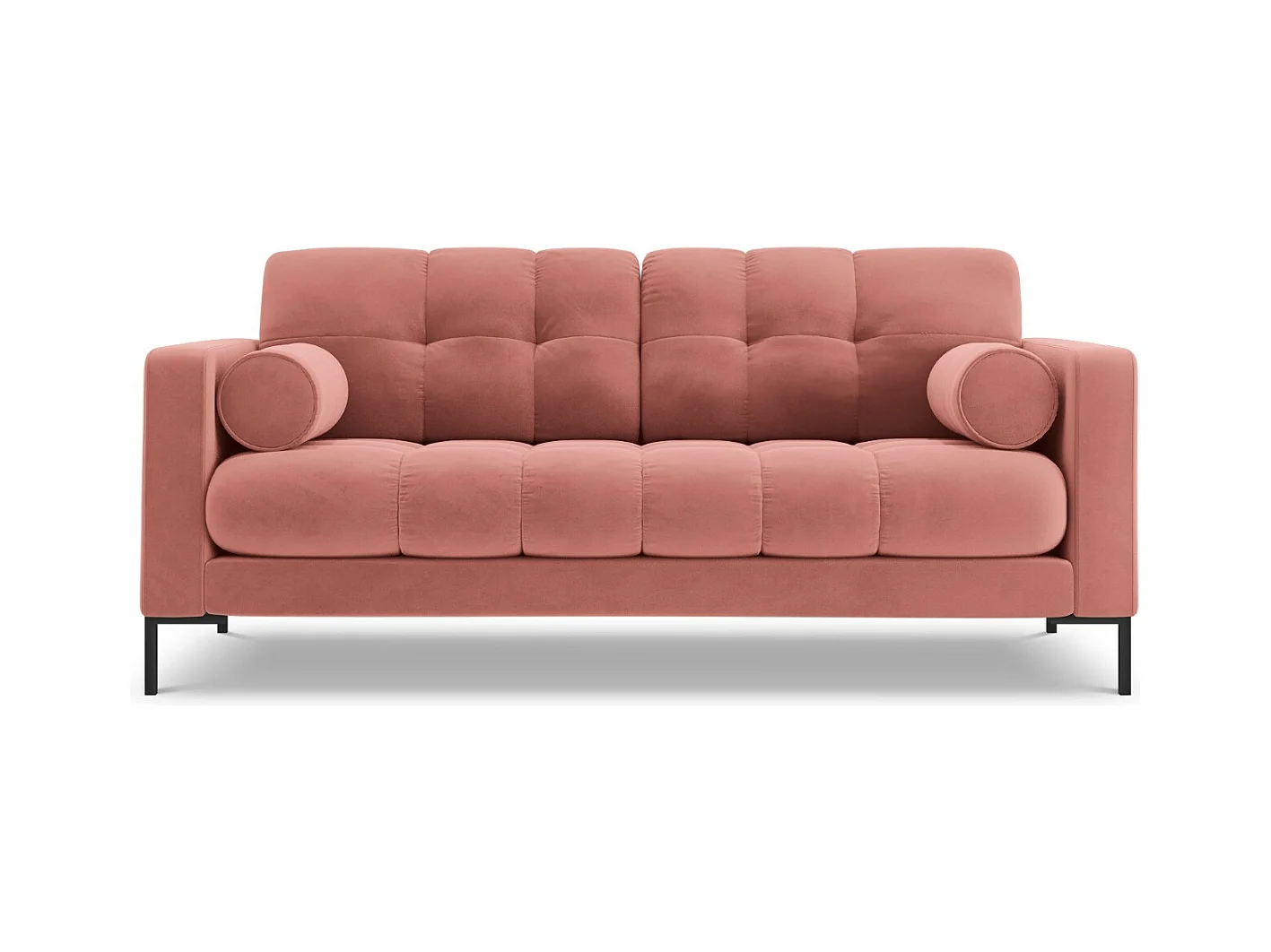 Cosmopolitan Design - Canapé "Bali" 2 places en velours rose - 152x92x75cm