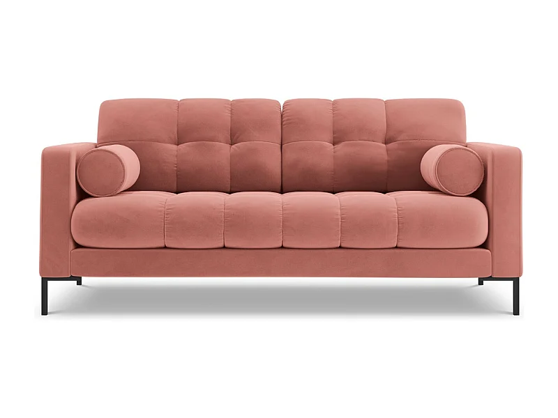 Cosmopolitan Design - Bank "Bali" 2 zitplaatsen, Flueel, Roze - 152x92x75cm