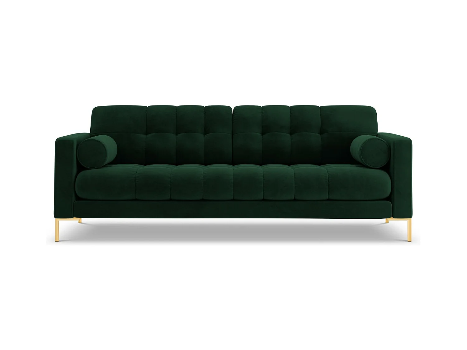 Cosmopolitan Design - Canapé "Bali" 4 places en velours vert bouteille - 217x92x75cm