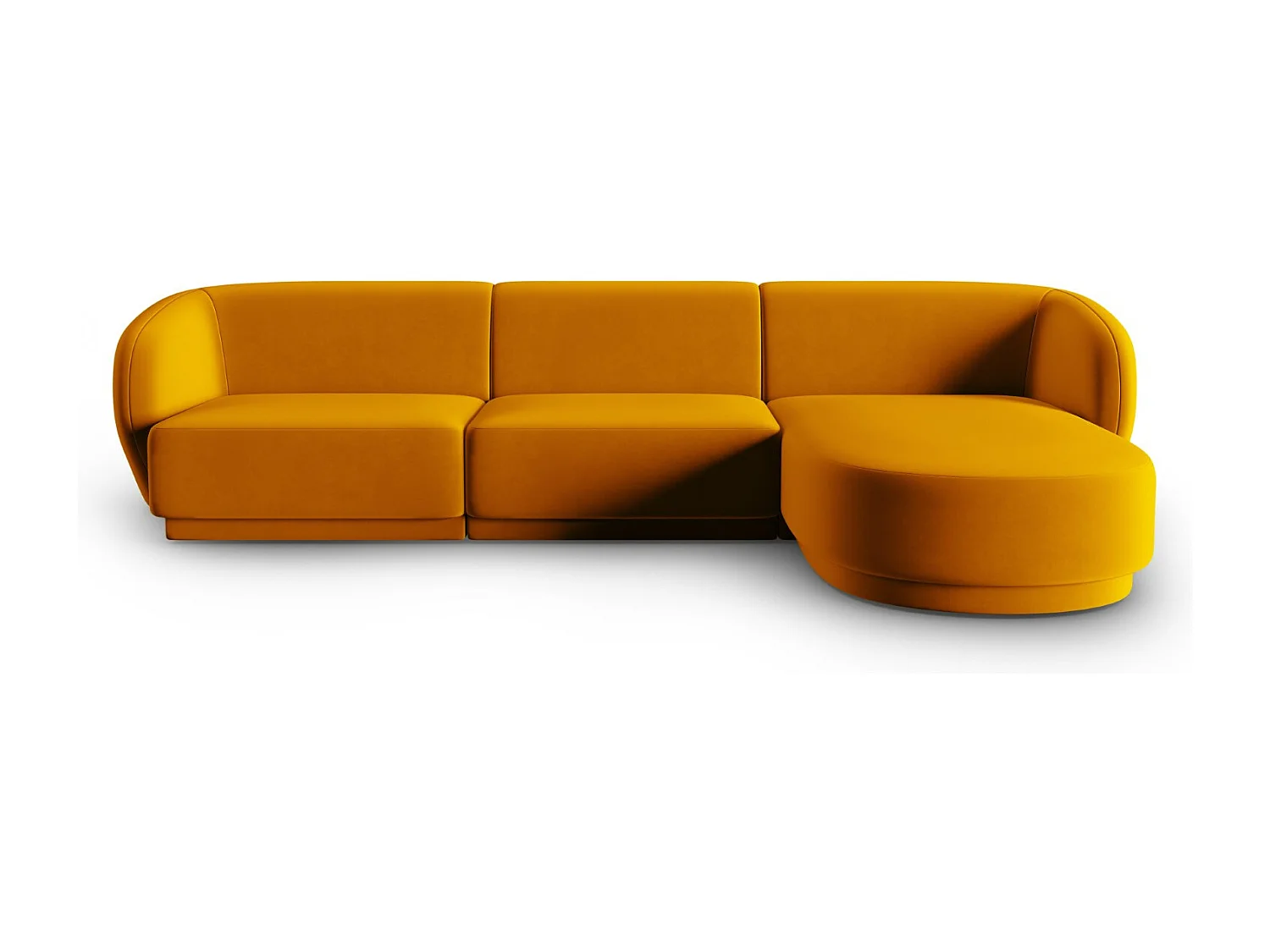 CXL by Christian Lacroix - Narożnik prawy panoramiczny, "Lionel" 4 miejsca welur, żółty - 266x155x74cm