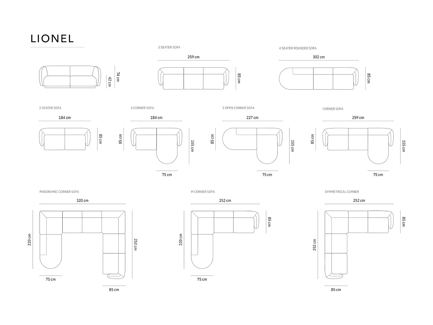 CXL by Christian Lacroix - Narożnik prawy panoramiczny, "Lionel" 4 miejsca welur, żółty - 266x155x74cm