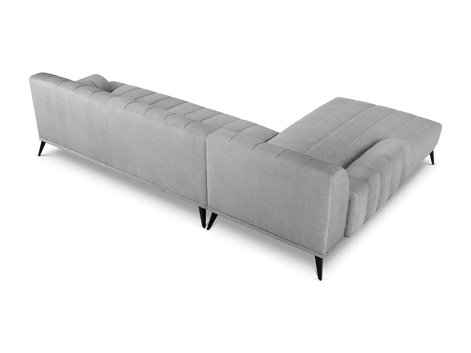 CXL by Christian Lacroix - Sofá esquinero izquierdo "Rita" 5 plazas de terciopelo gris claro - 289x185x77cm